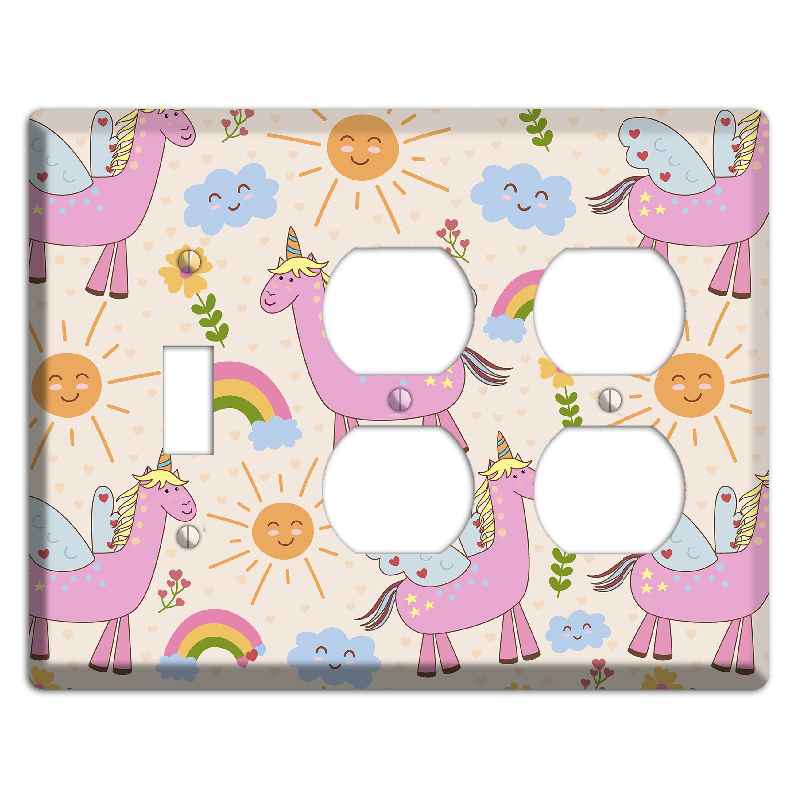 Magic Meadow (Peach) Toggle / 2 Duplex Wallplate