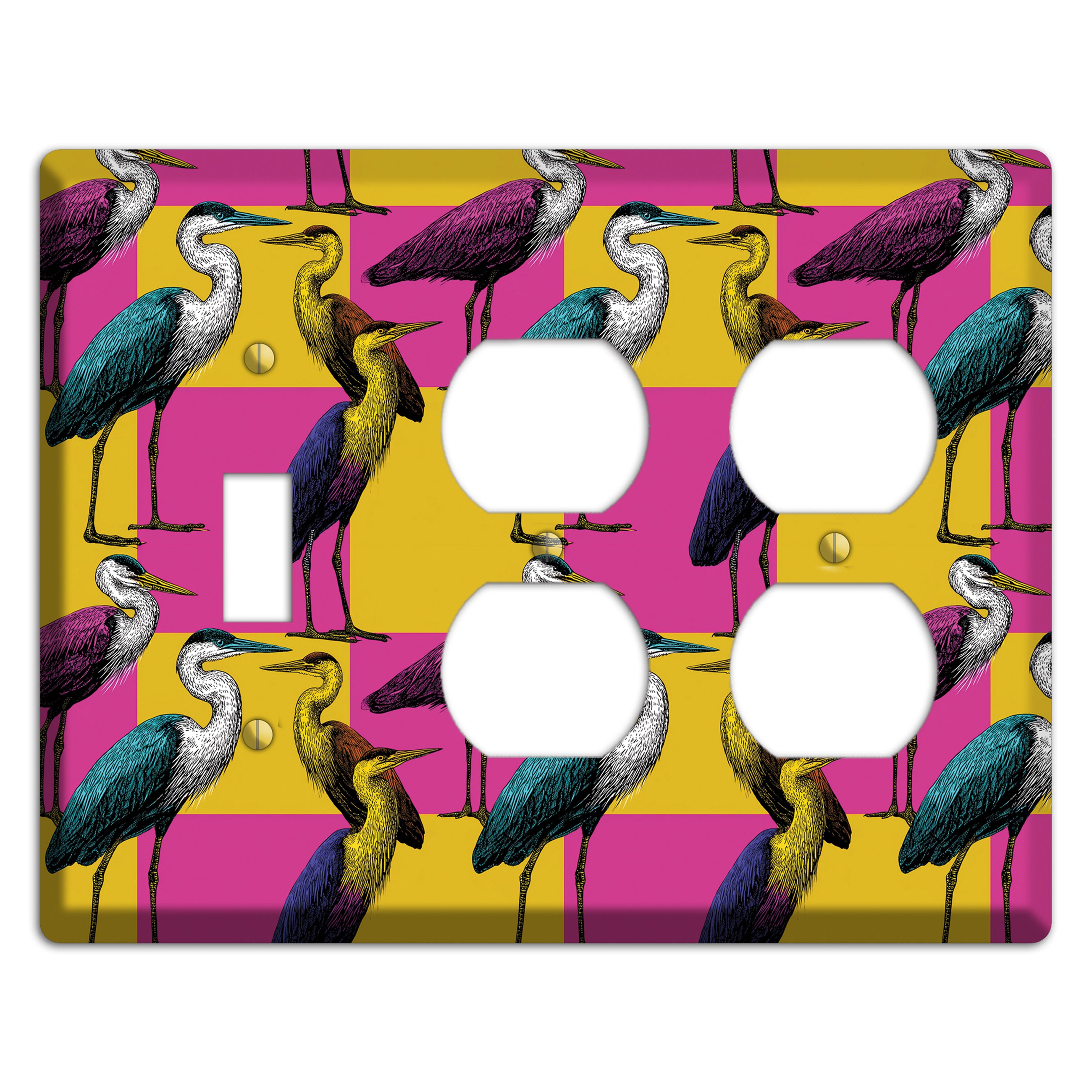 Magenta Heron Grid Toggle / 2 Duplex Wallplate