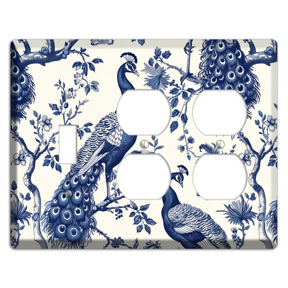 Peacock & Bough Toggle / 2 Duplex Wallplate