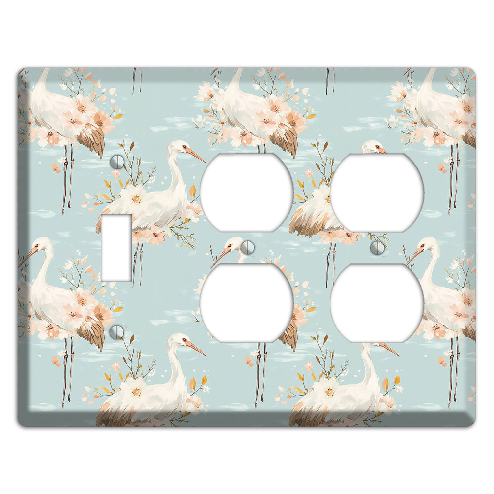 Celadon Crane Reverie Toggle / 2 Duplex Wallplate