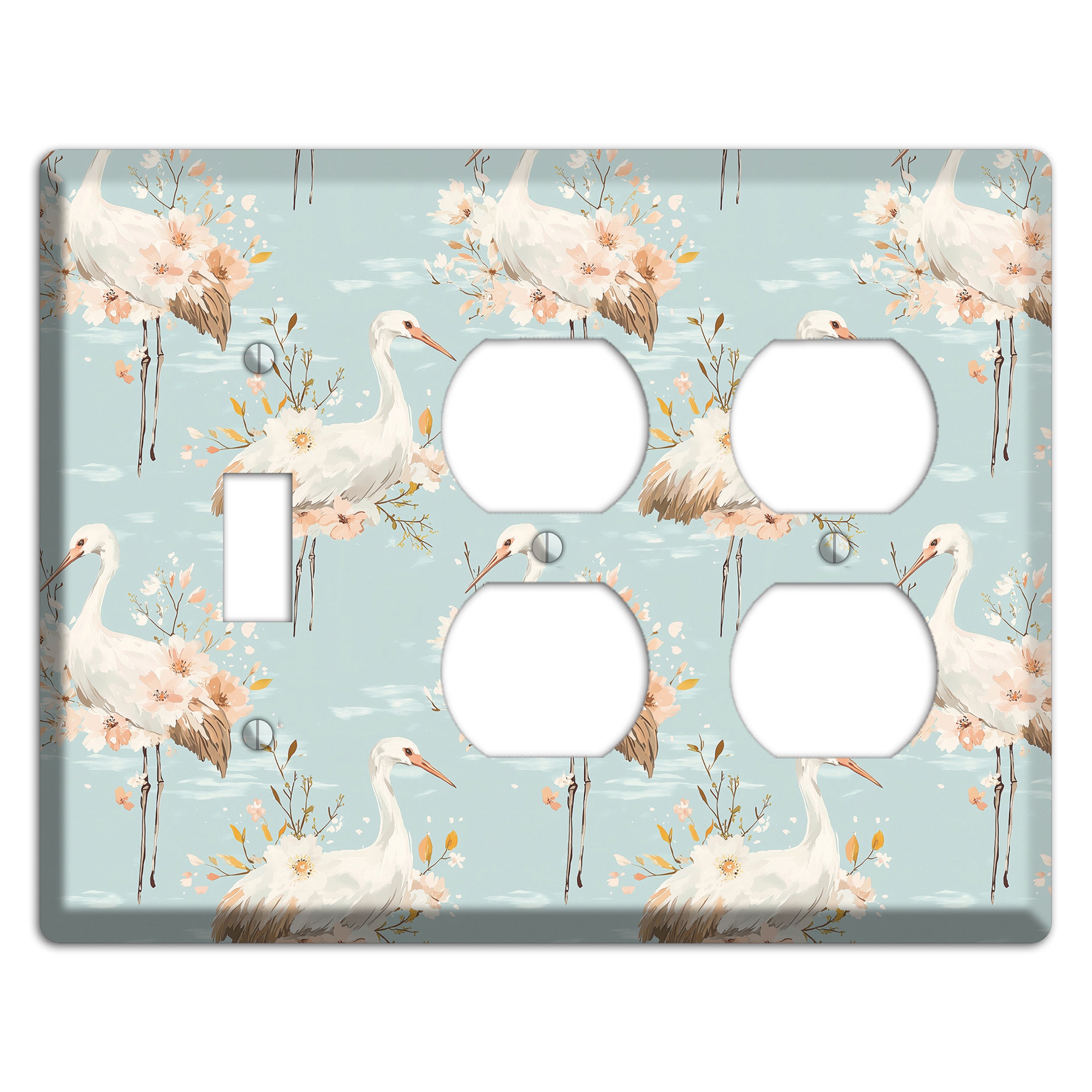 Celadon Crane Reverie Toggle / 2 Duplex Wallplate