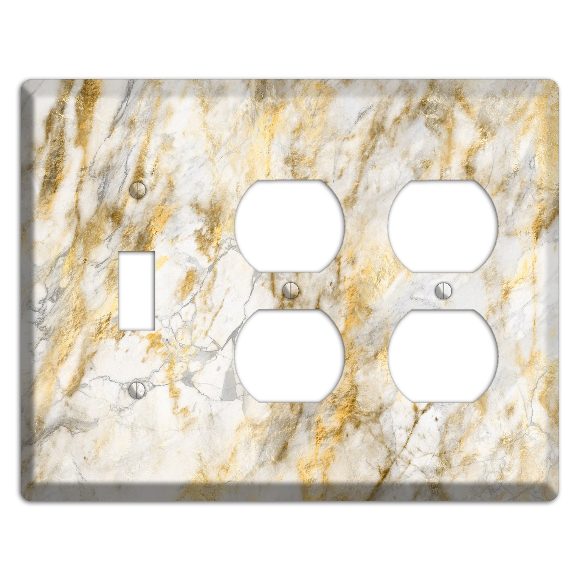 Marigold Marble Toggle / 2 Duplex Wallplate