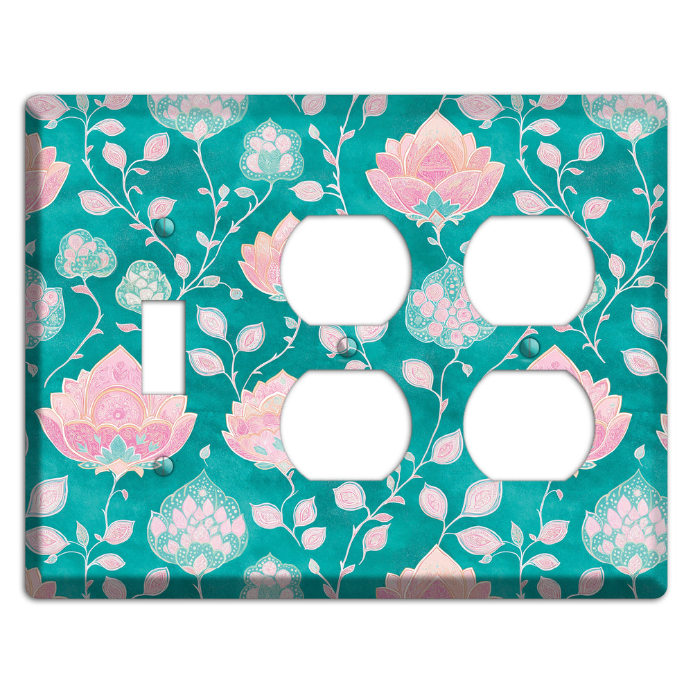 Lotus Garden Bloom Toggle / 2 Duplex Wallplate