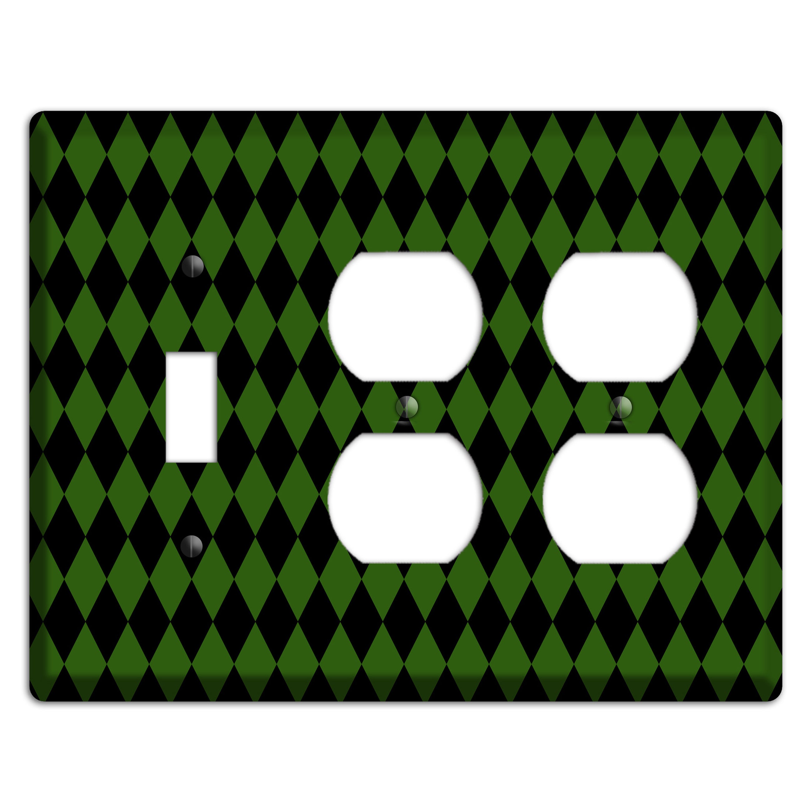 Jester's Diamonds: Green Toggle / 2 Duplex Wallplate