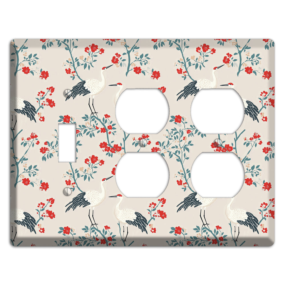 Ivory Blossom Vigil Toggle / 2 Duplex Wallplate