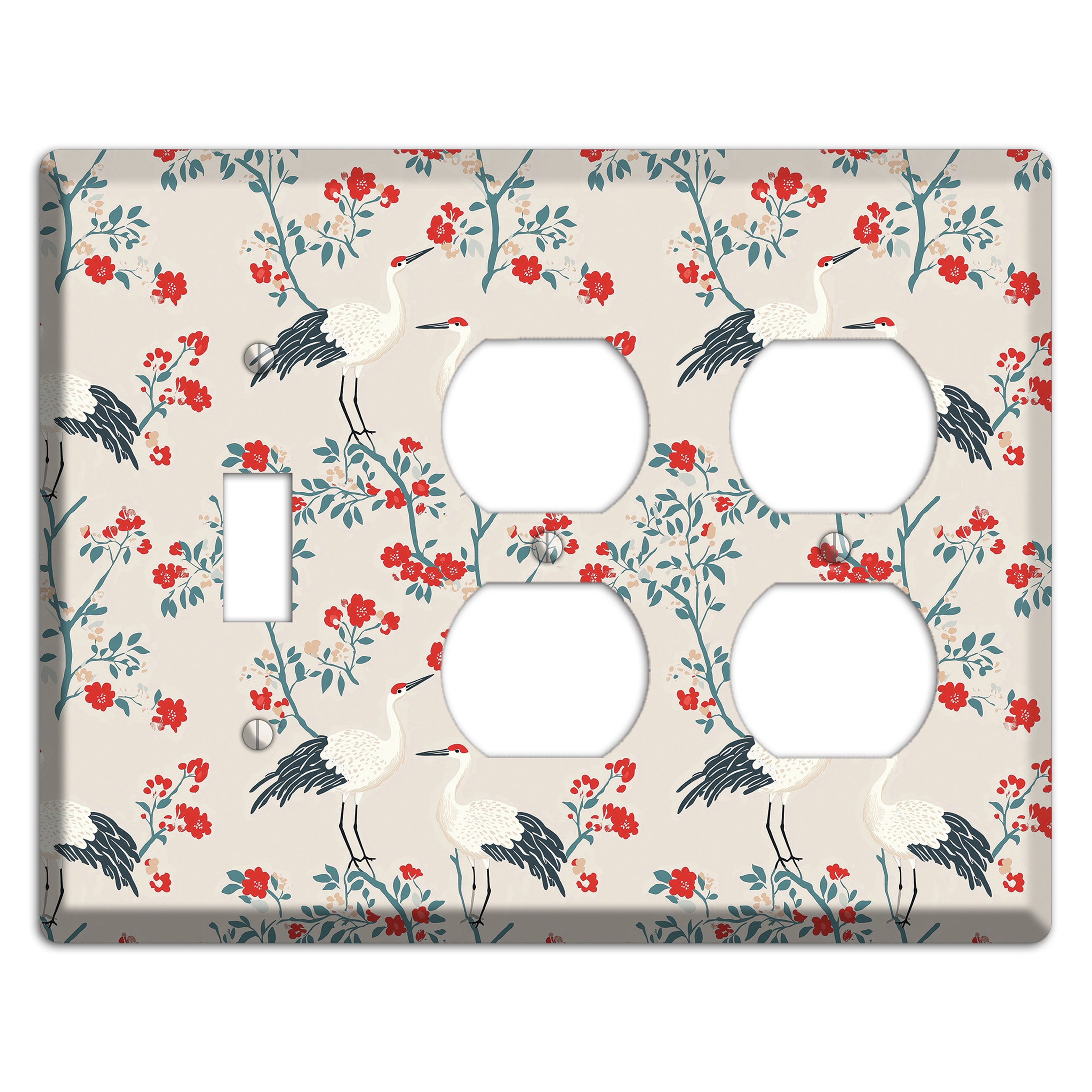 Ivory Blossom Vigil Toggle / 2 Duplex Wallplate