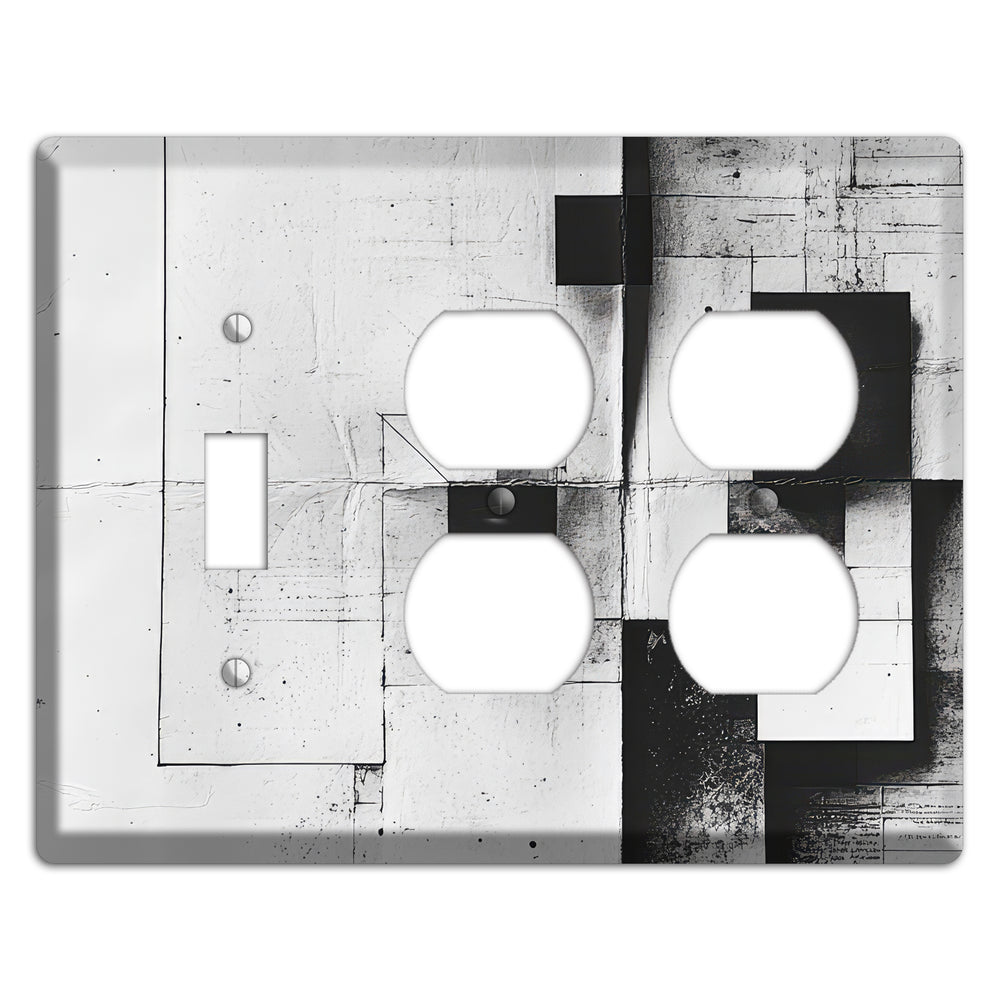 Fractured Blueprint Drift Toggle / 2 Duplex Wallplate