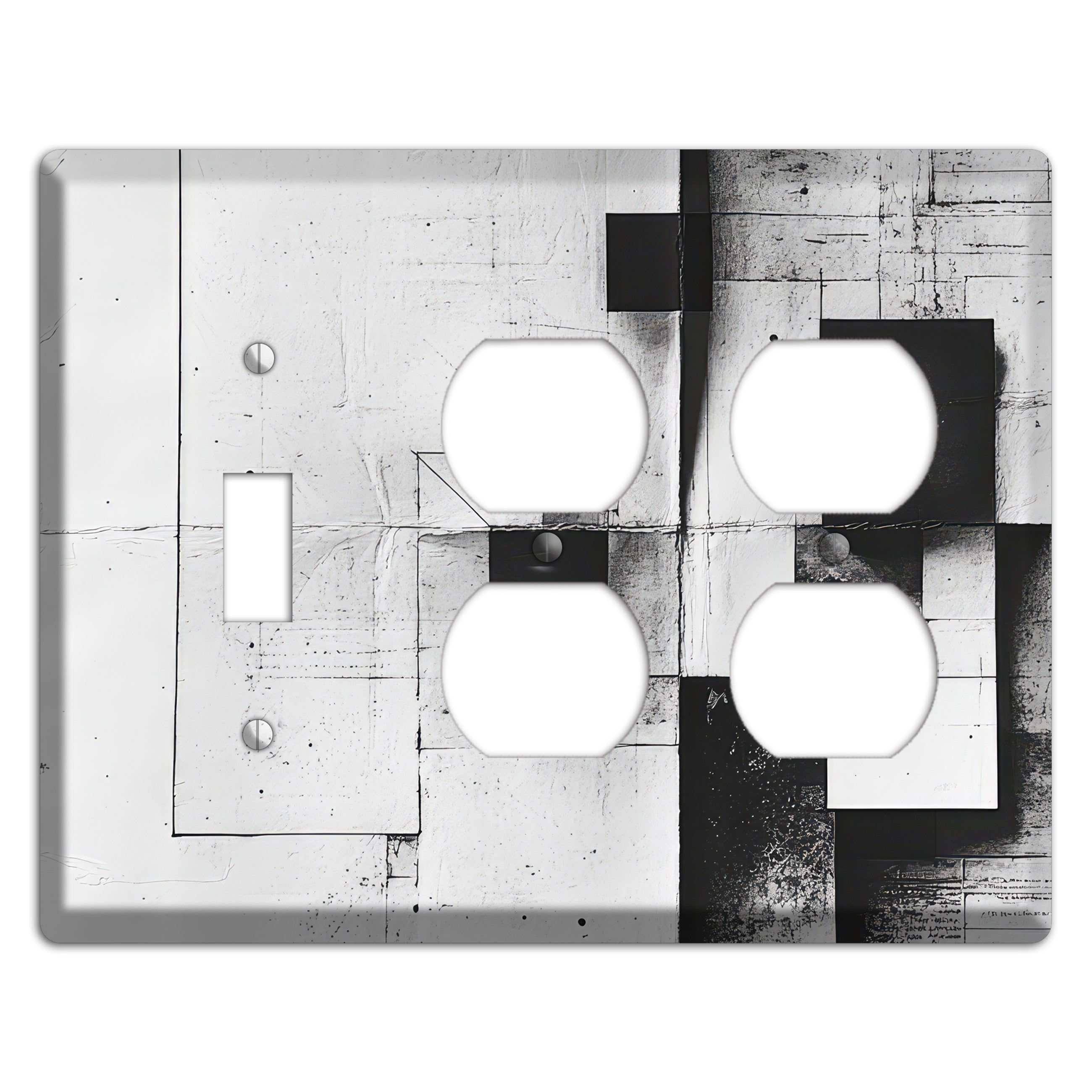 Fractured Blueprint Drift Toggle / 2 Duplex Wallplate
