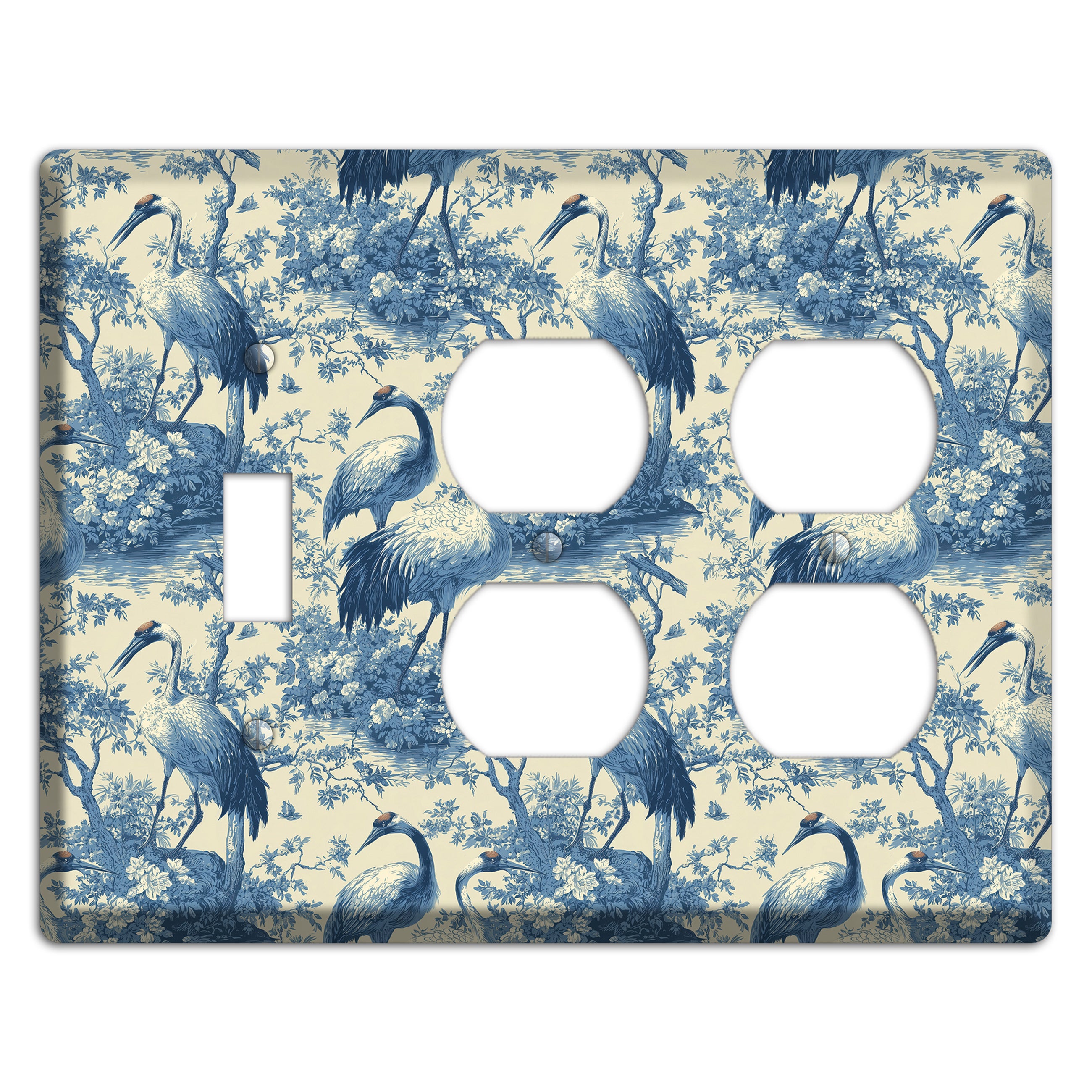 Cobalt Toile Vigil Toggle / 2 Duplex Wallplate
