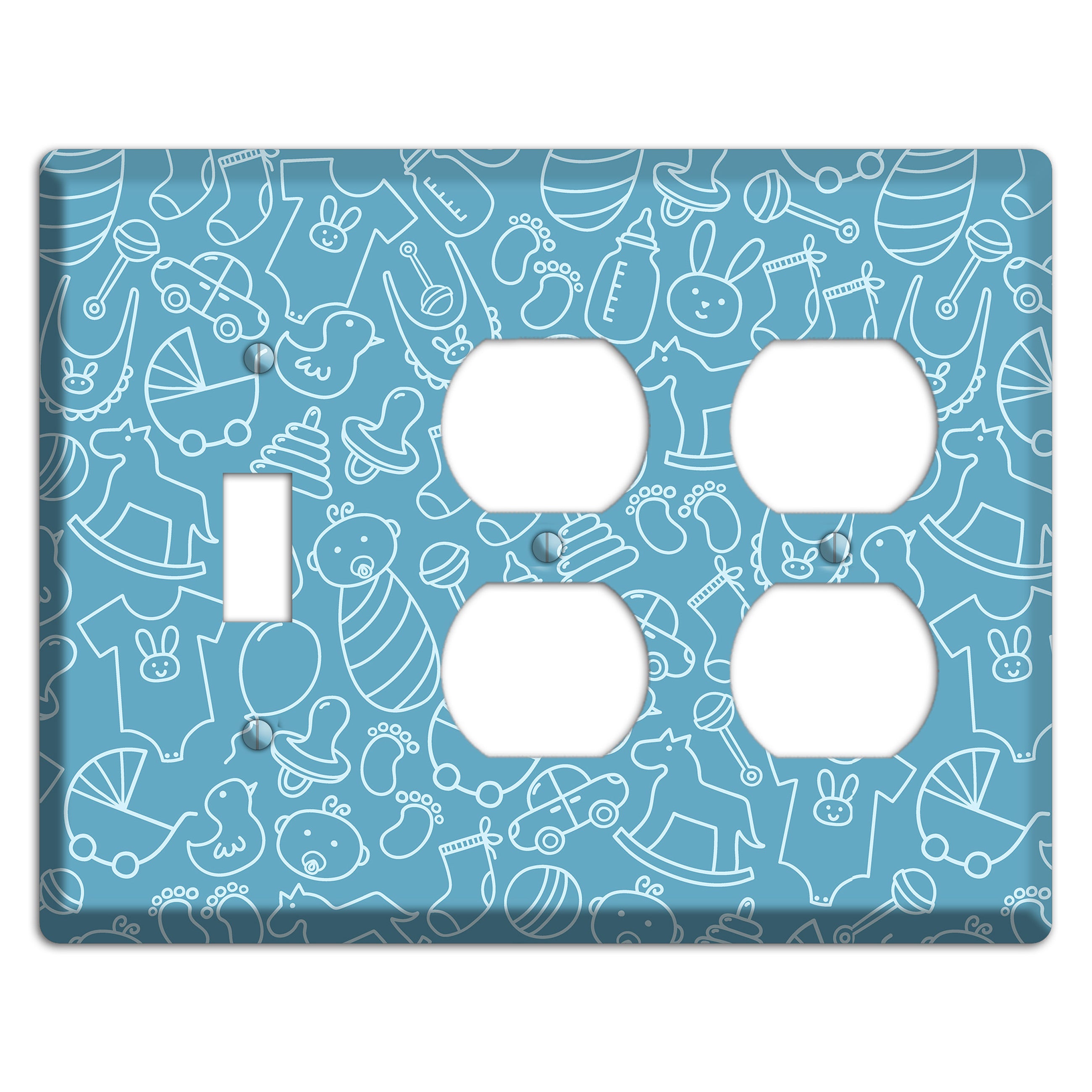 Line Art Baby Blue Toggle / 2 Duplex Wallplate