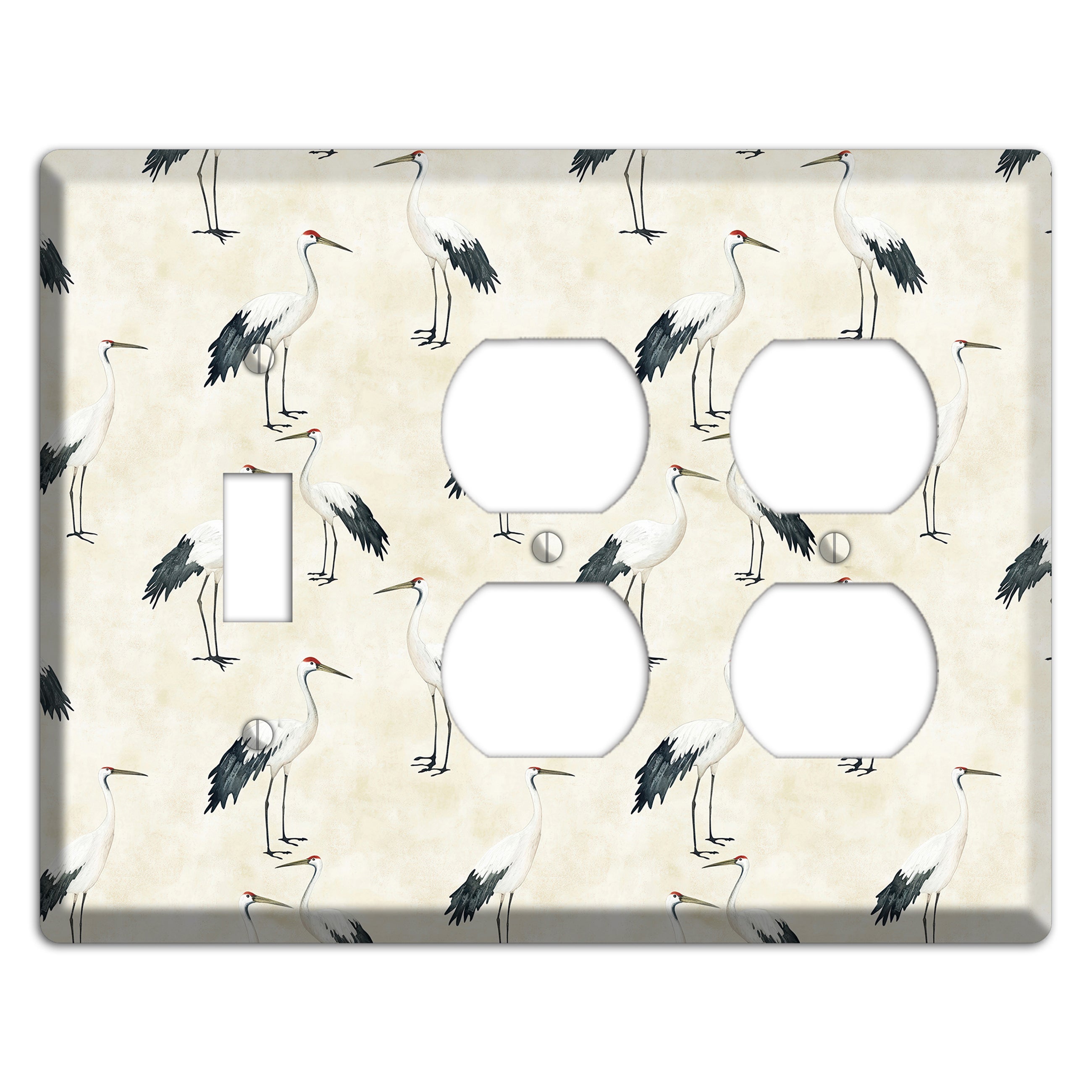 Pearl Crane Garden Toggle / 2 Duplex Wallplate
