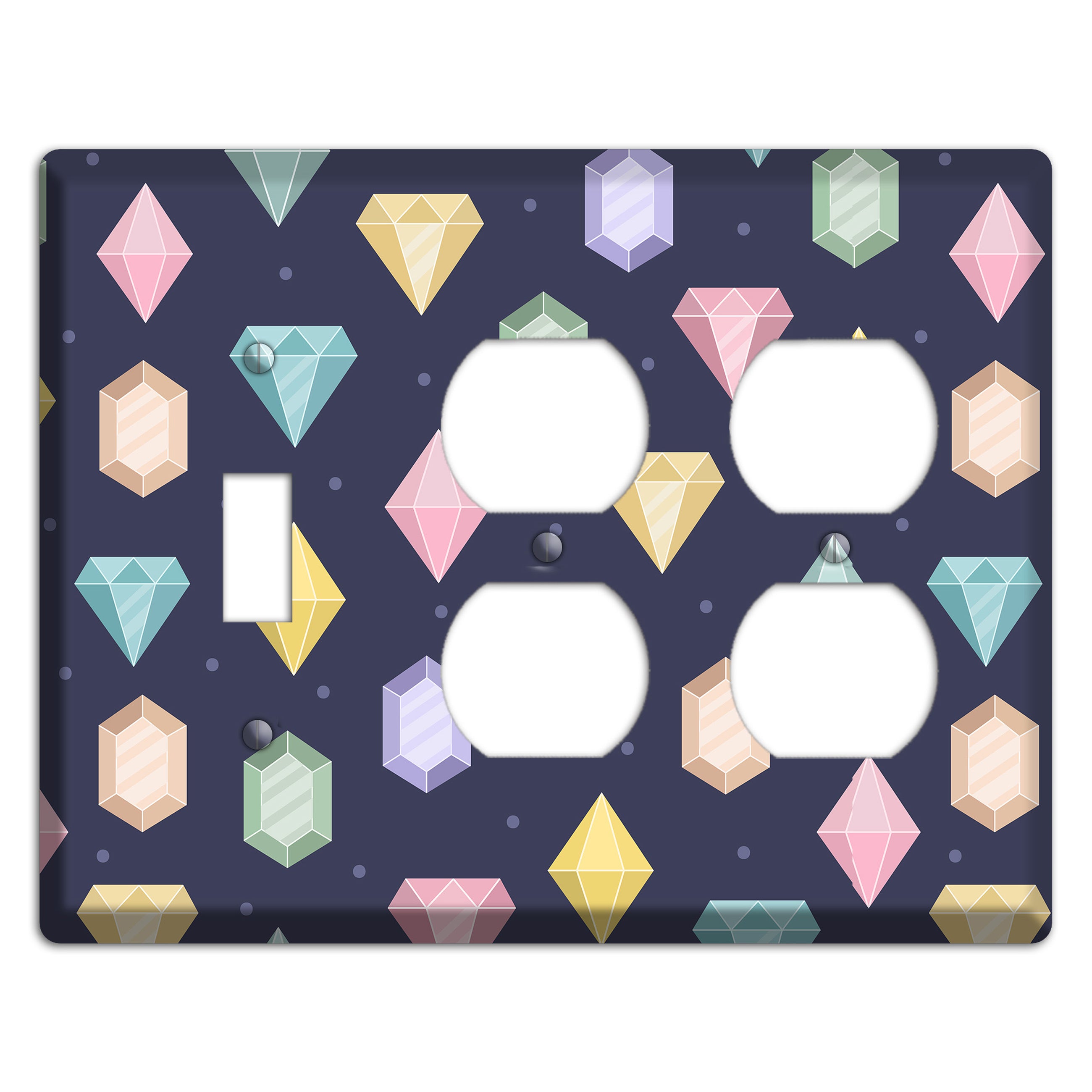 Sparkle Gems Toggle / 2 Duplex Wallplate