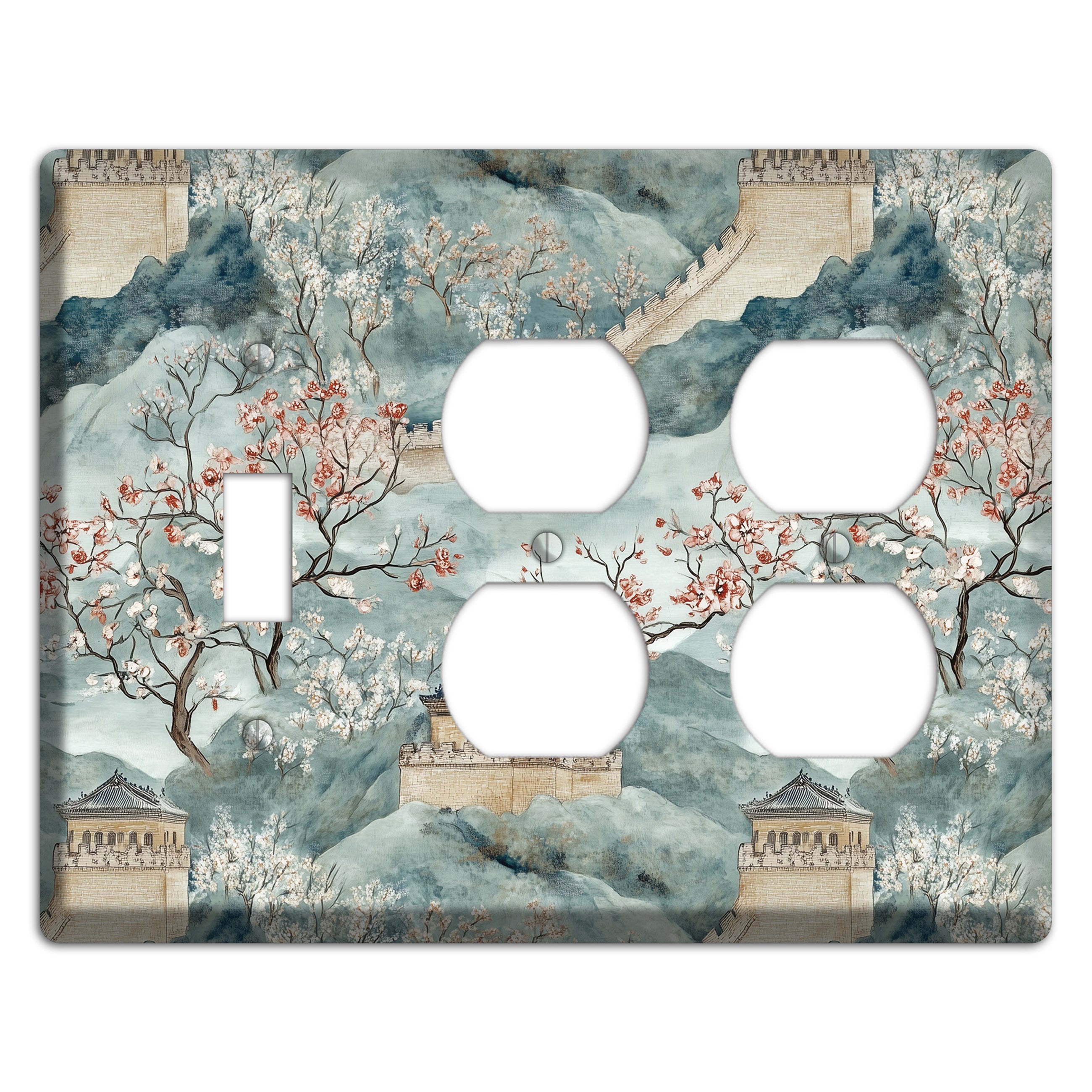 Rampart & Blossom Toggle / 2 Duplex Wallplate