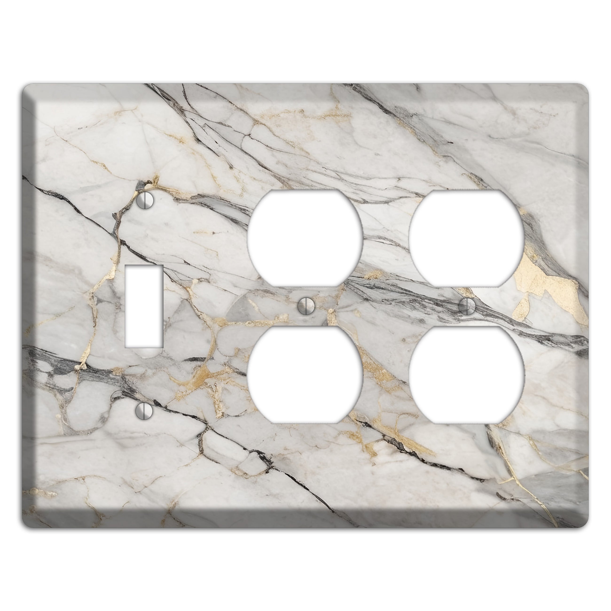 Roman Coffee Marble Toggle / 2 Duplex Wallplate