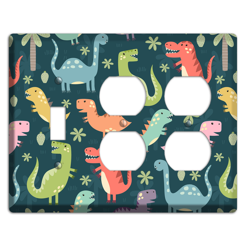 Jurassic Pals (Dark) Toggle / 2 Duplex Wallplate