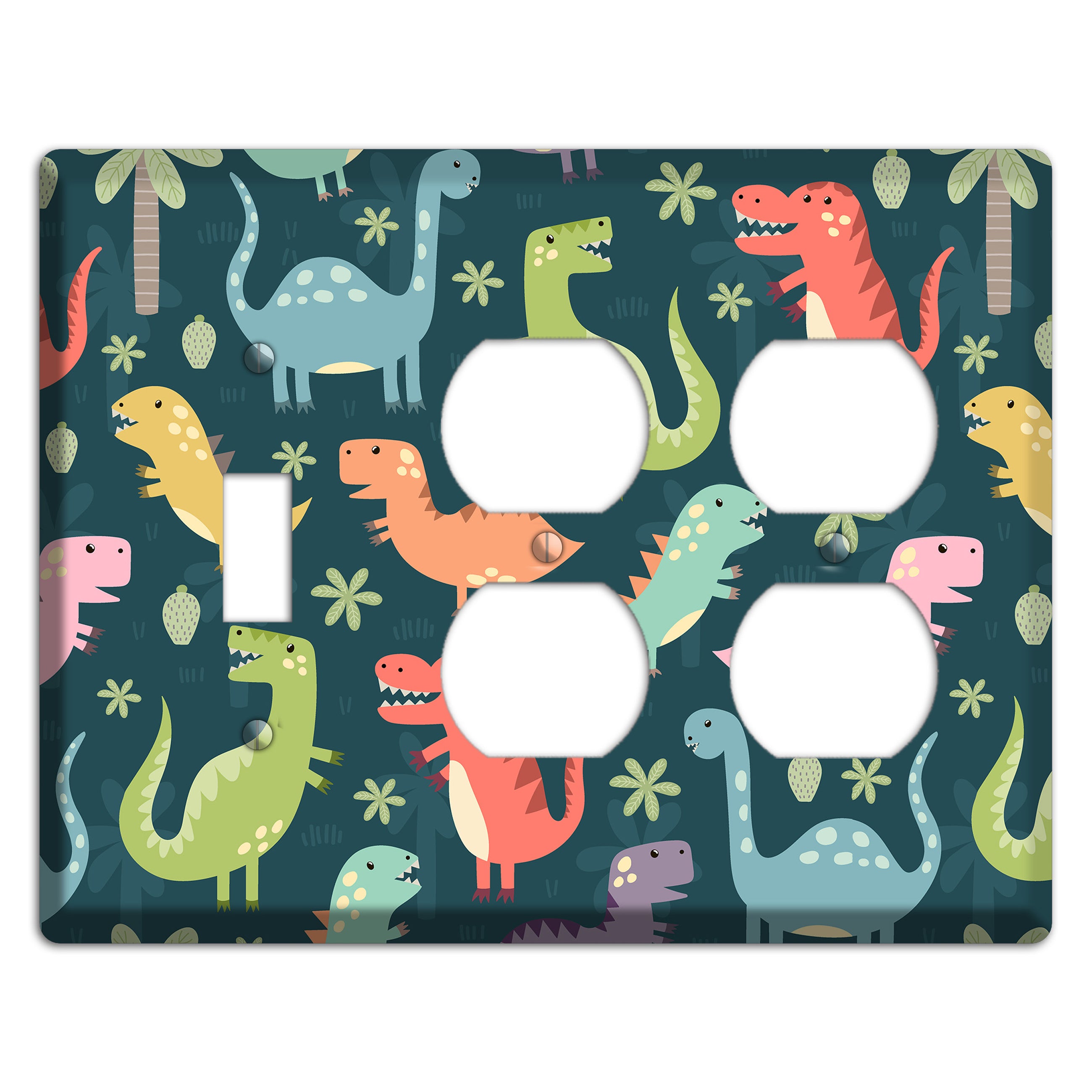 Jurassic Pals (Dark) Toggle / 2 Duplex Wallplate