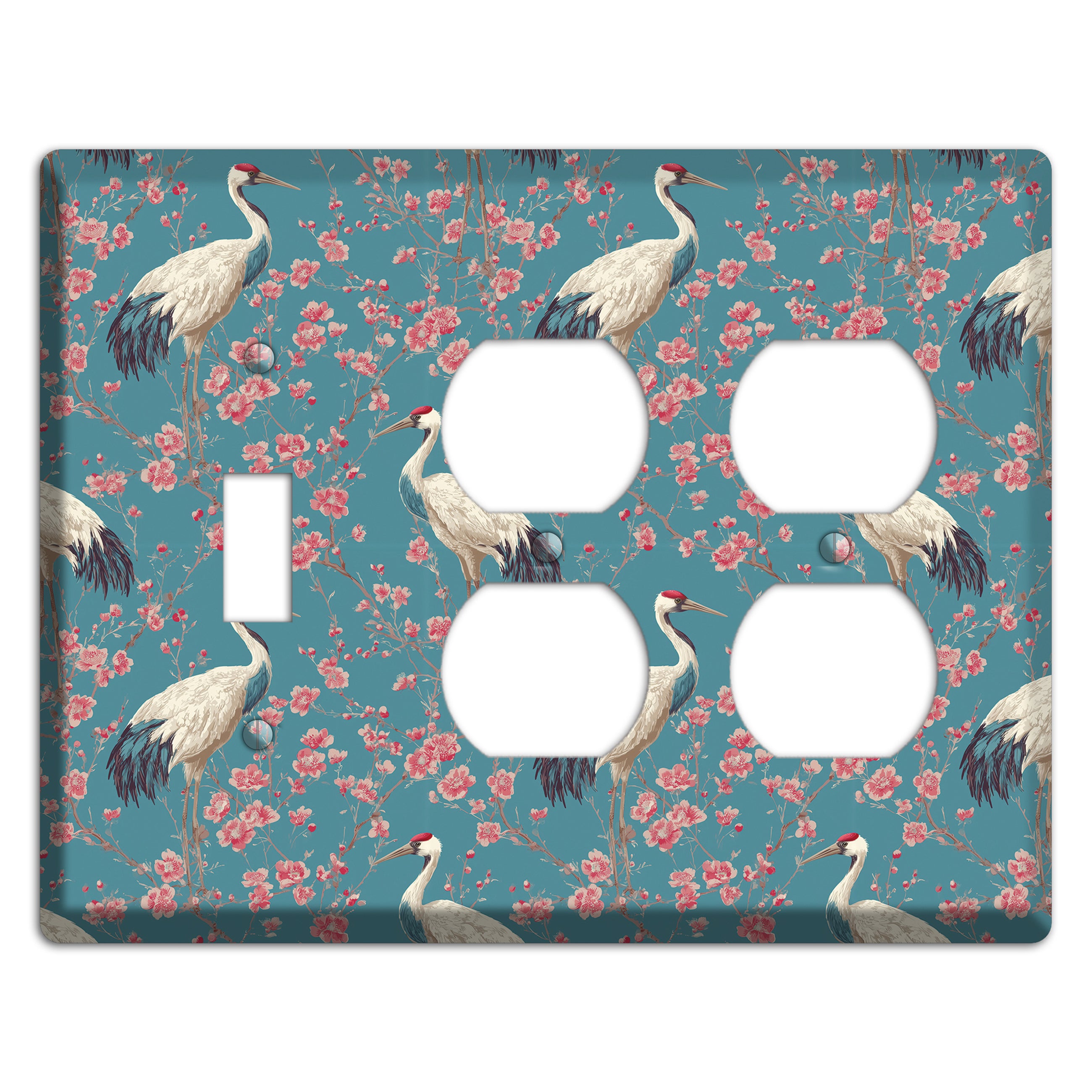 Azure Blossom Vigil Toggle / 2 Duplex Wallplate