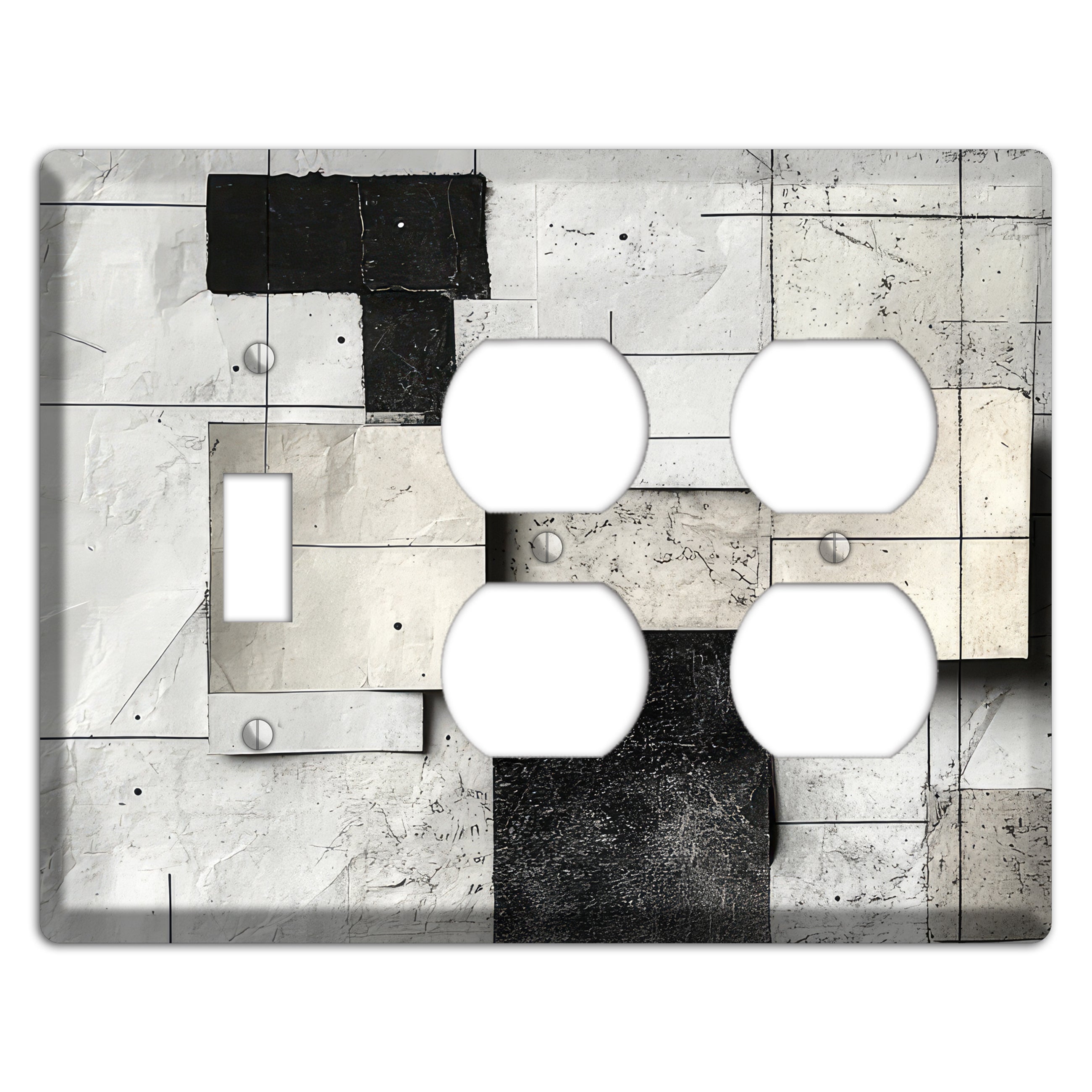 Torn Blueprint Collage Toggle / 2 Duplex Wallplate