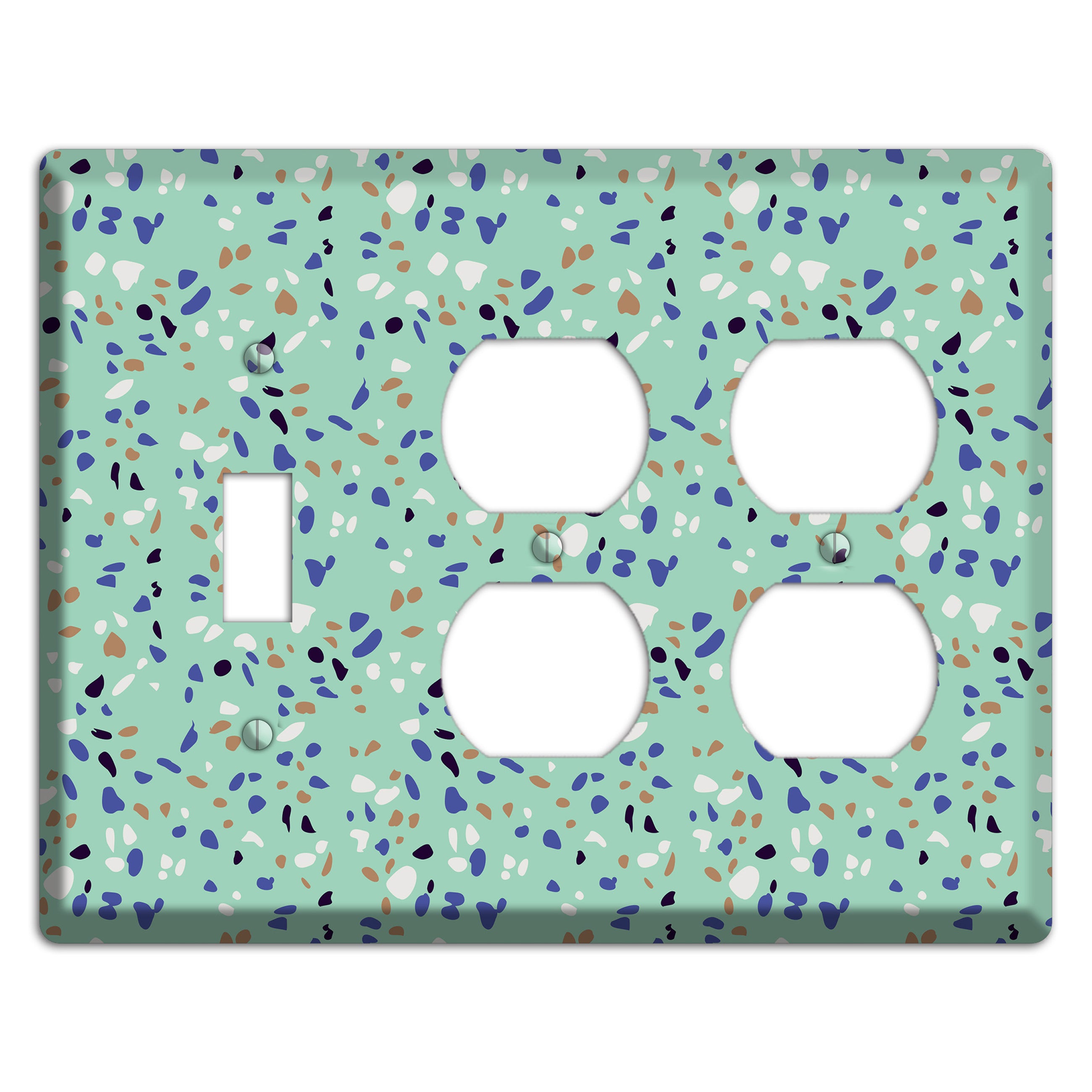 Sea Breeze Confetti Toggle / 2 Duplex Wallplate