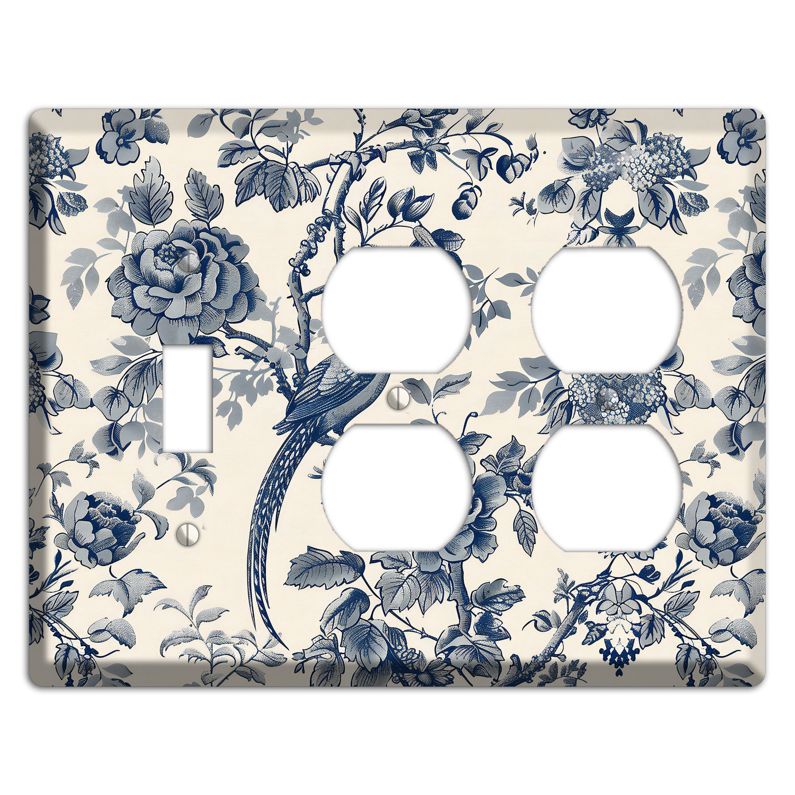 Pheasant & Peony Toggle / 2 Duplex Wallplate