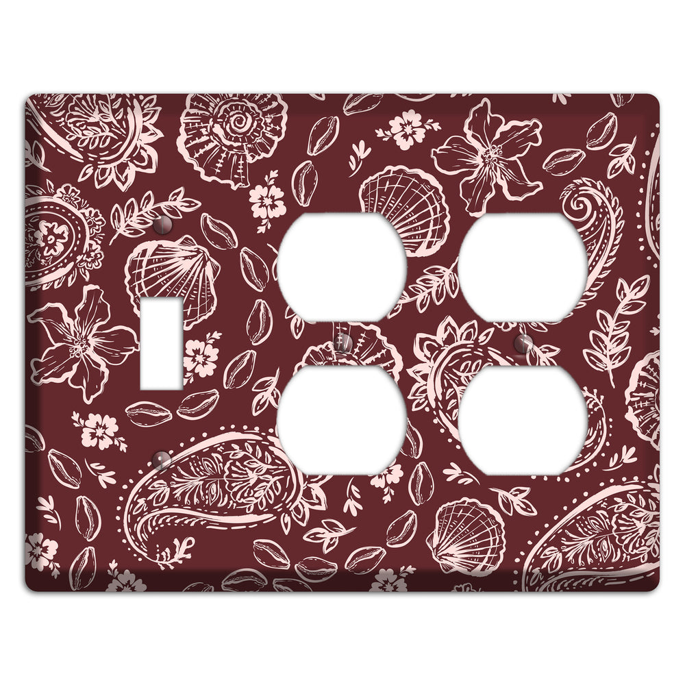 Crimson Shell Paisley Toggle / 2 Duplex Wallplate