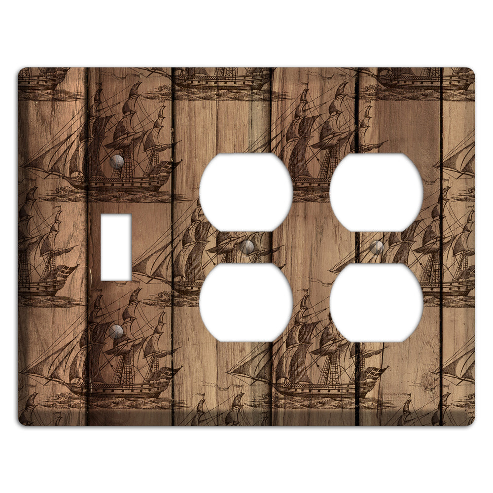 Tall Ships & Timber Toggle / 2 Duplex Wallplate