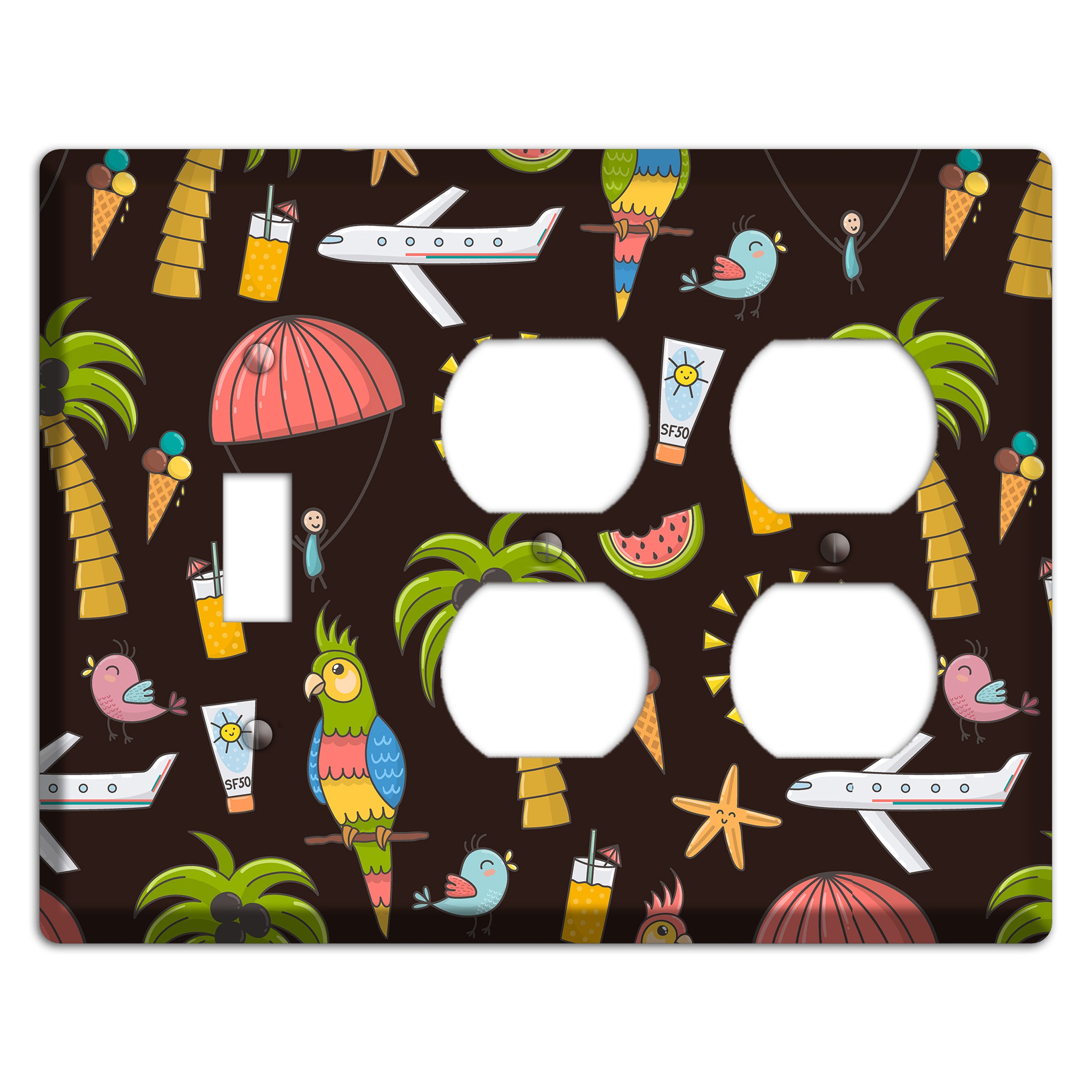 Sunset Tropics Toggle / 2 Duplex Wallplate