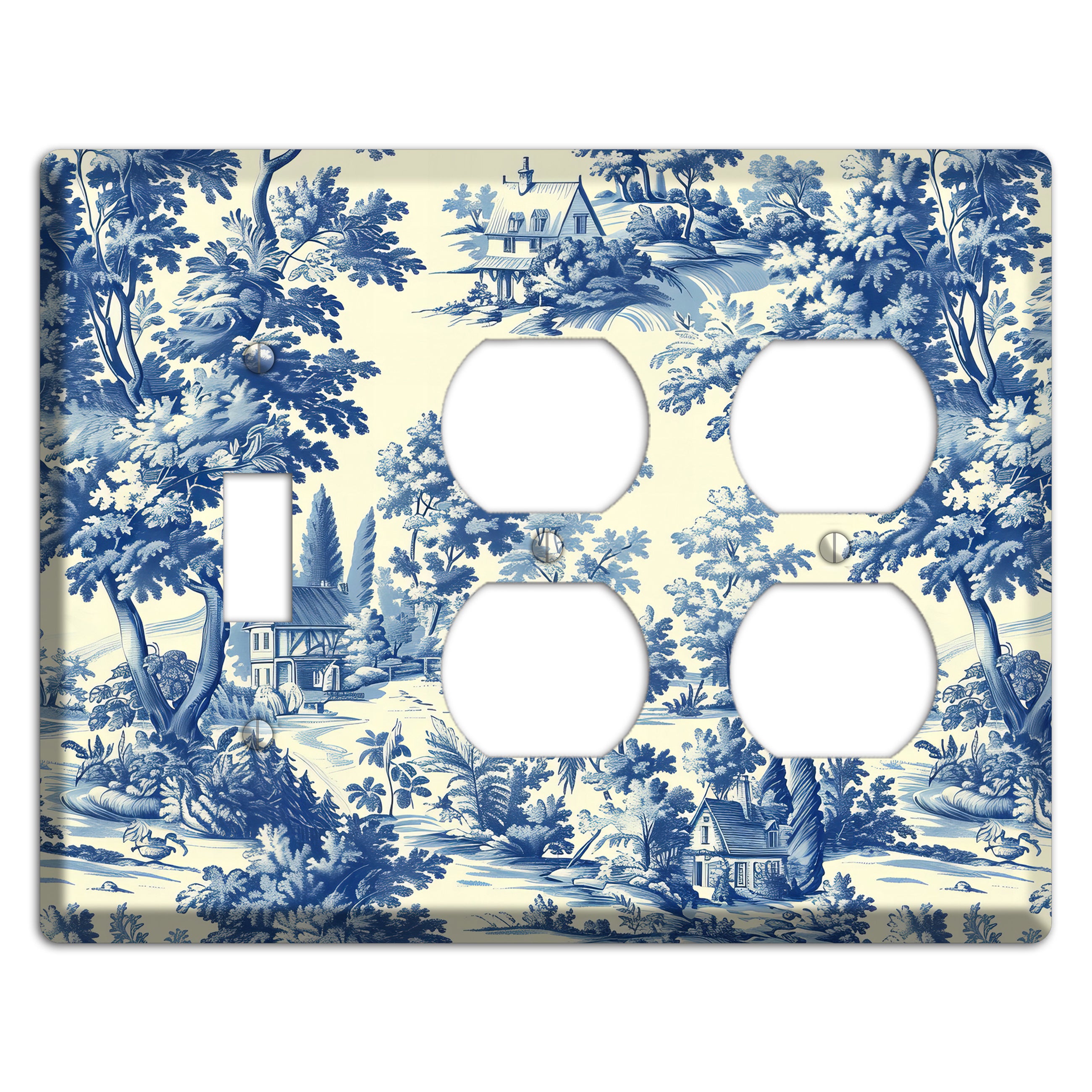 Country Estate Toile Toggle / 2 Duplex Wallplate