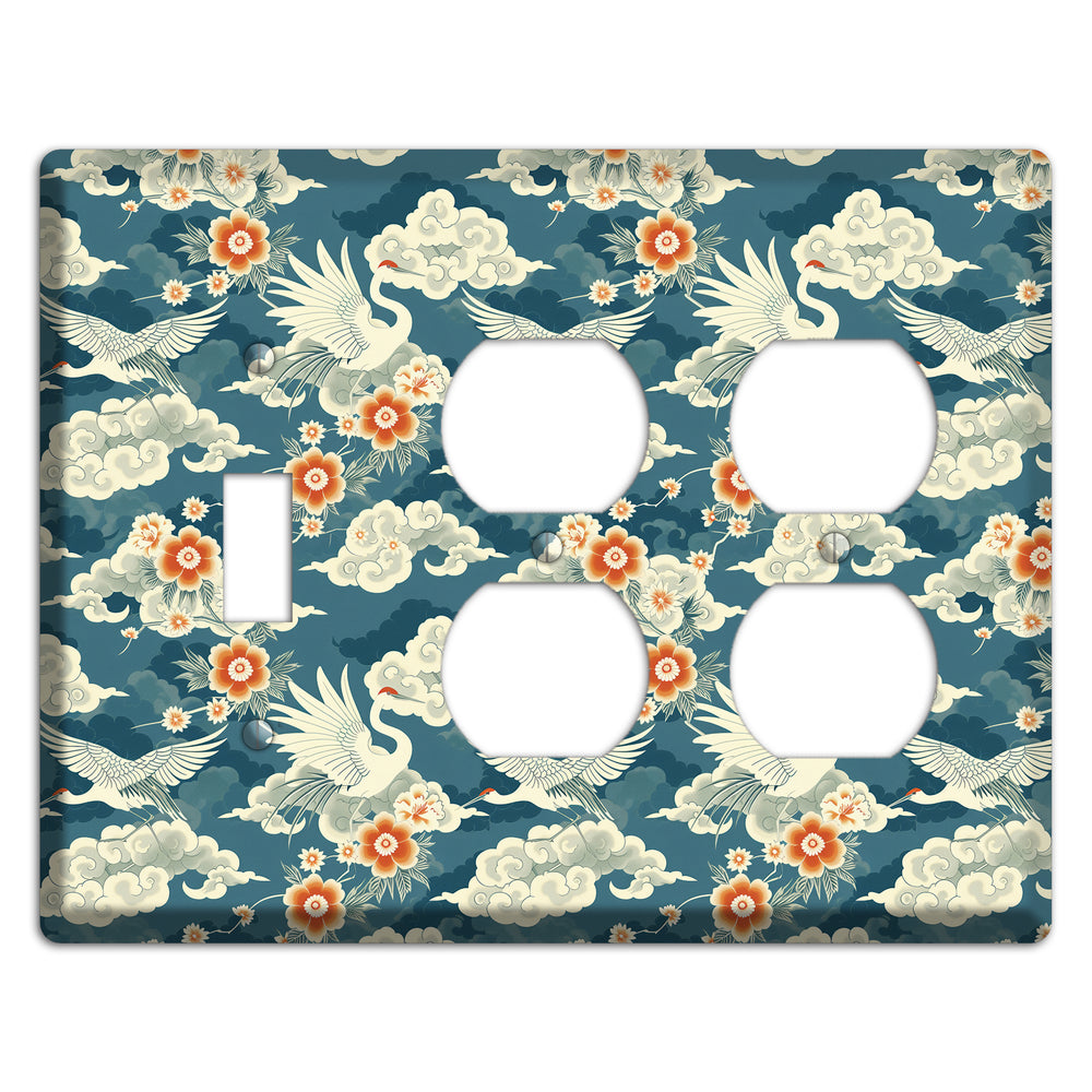 Teal Crane Ascendant Toggle / 2 Duplex Wallplate