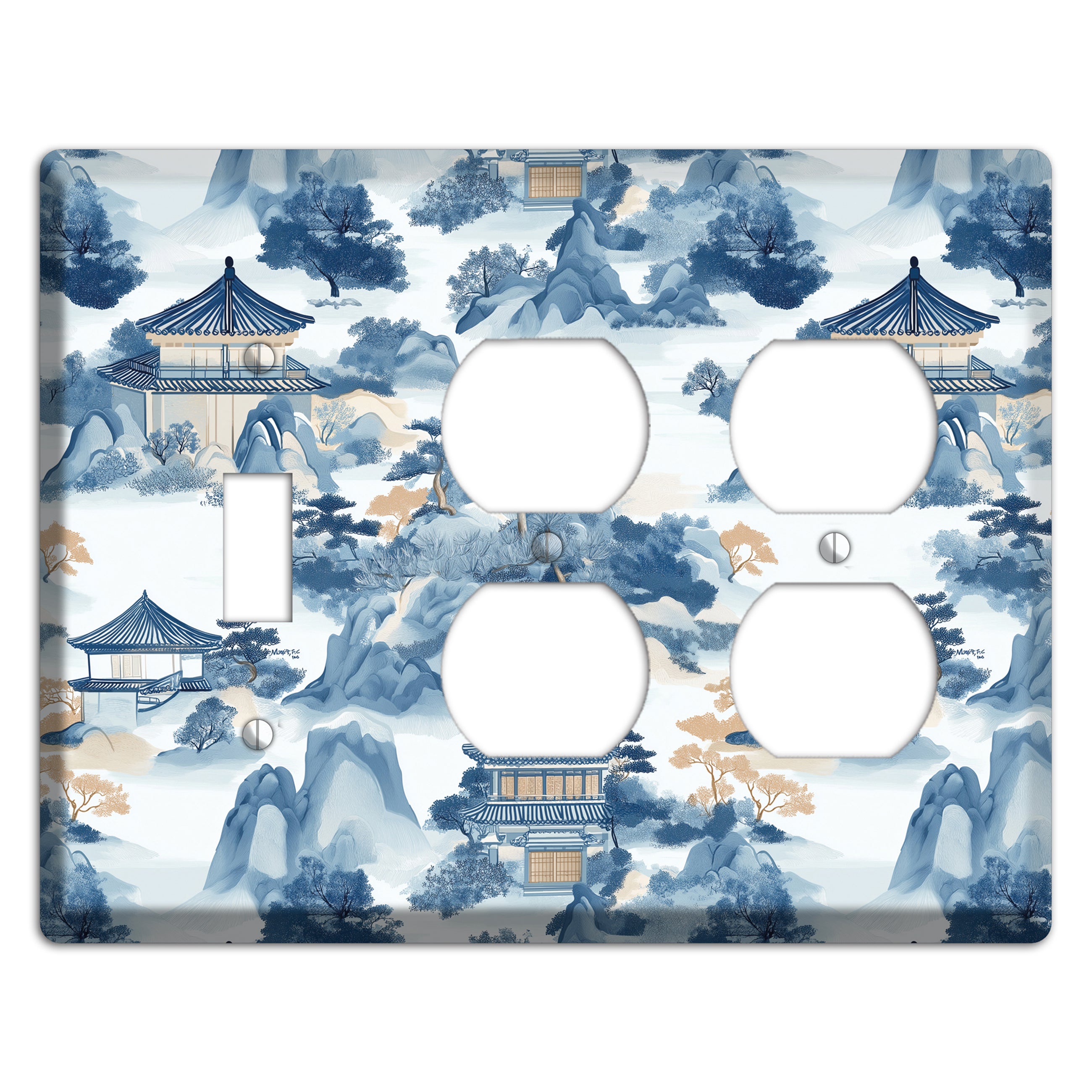 Jade Mountain Retreat Toggle / 2 Duplex Wallplate