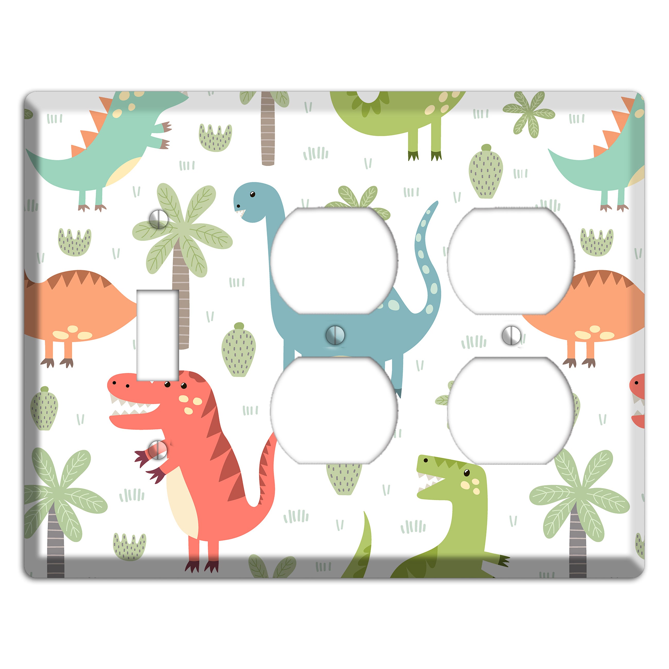 Jurassic Pals (Pastel) Toggle / 2 Duplex Wallplate