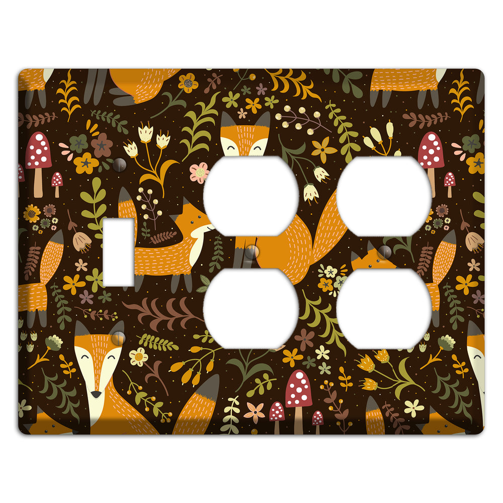 Fox Garden (Chocolate) Toggle / 2 Duplex Wallplate