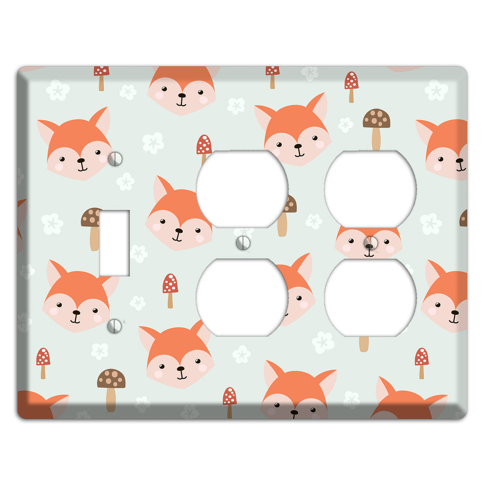 Fox & Fungi Friends Toggle / 2 Duplex Wallplate