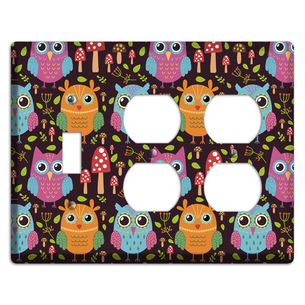 Bright Forest Owls Toggle / 2 Duplex Wallplate