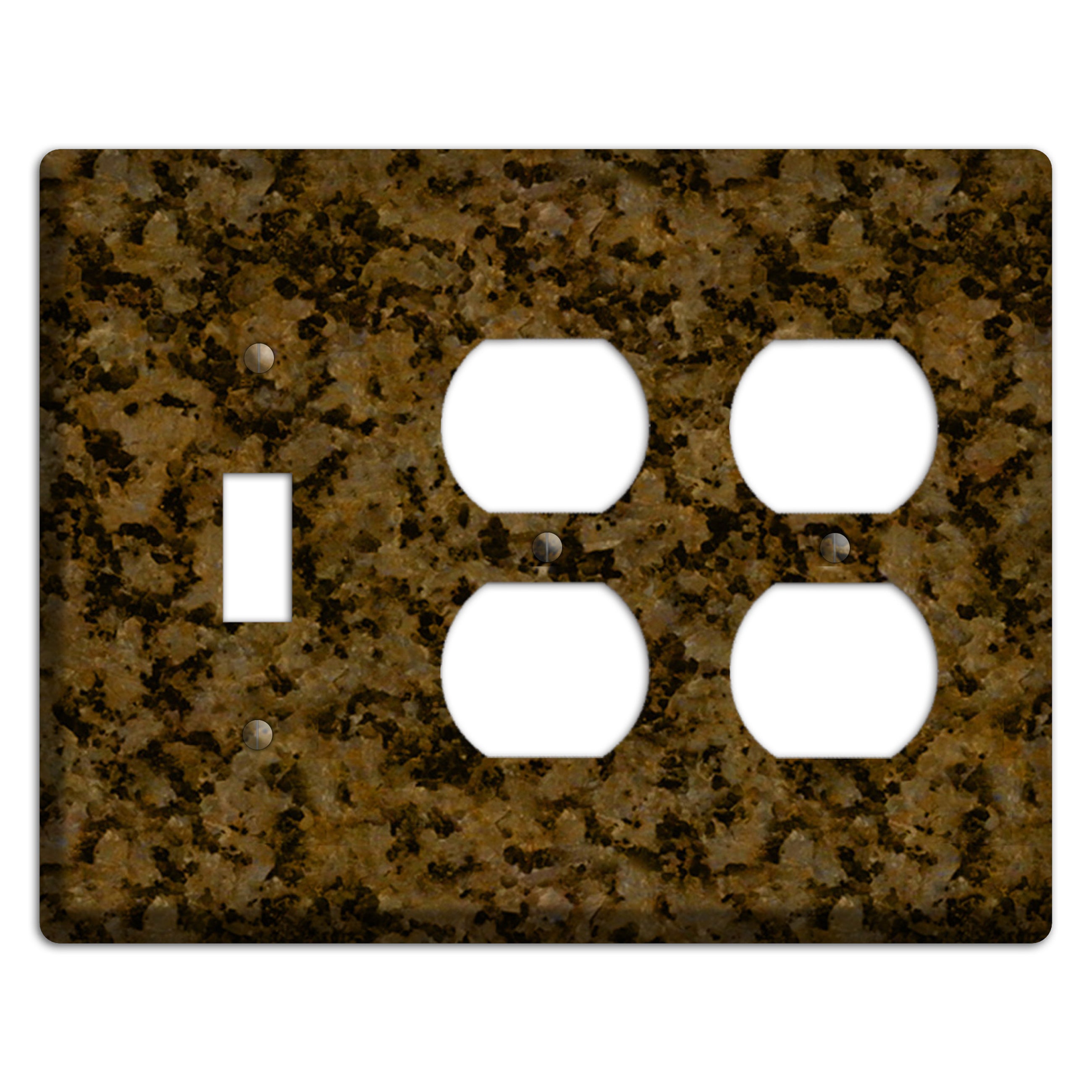 Tropic Brown Granite Toggle / 2 Duplex Wallplate
