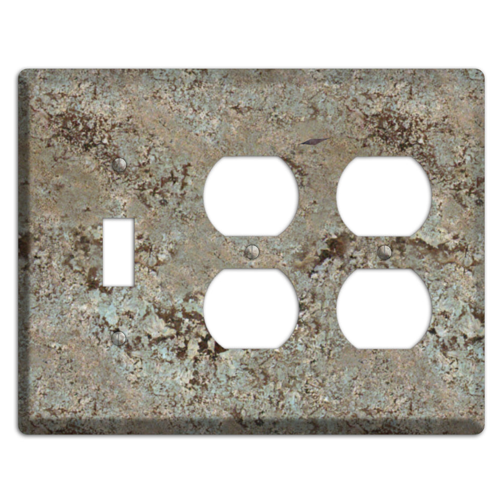 Delicatus White Granite Toggle / 2 Duplex Wallplate