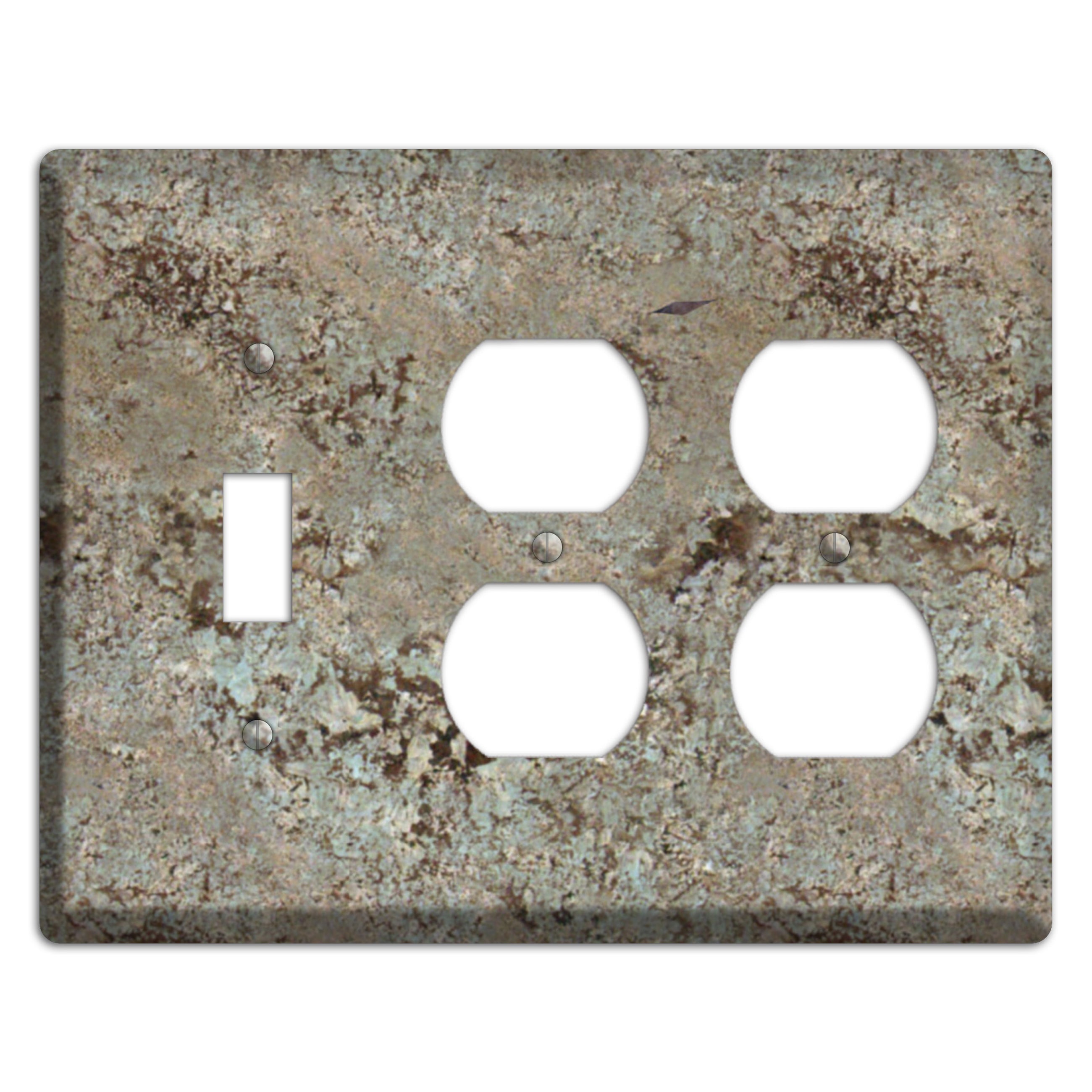 Delicatus White Granite Toggle / 2 Duplex Wallplate