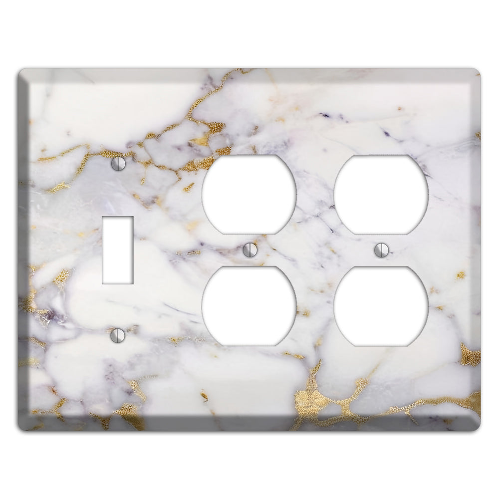 Metallic Bronze Marble Toggle / 2 Duplex Wallplate