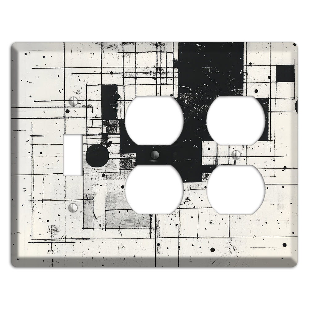 Drafting Ghost Grid Toggle / 2 Duplex Wallplate