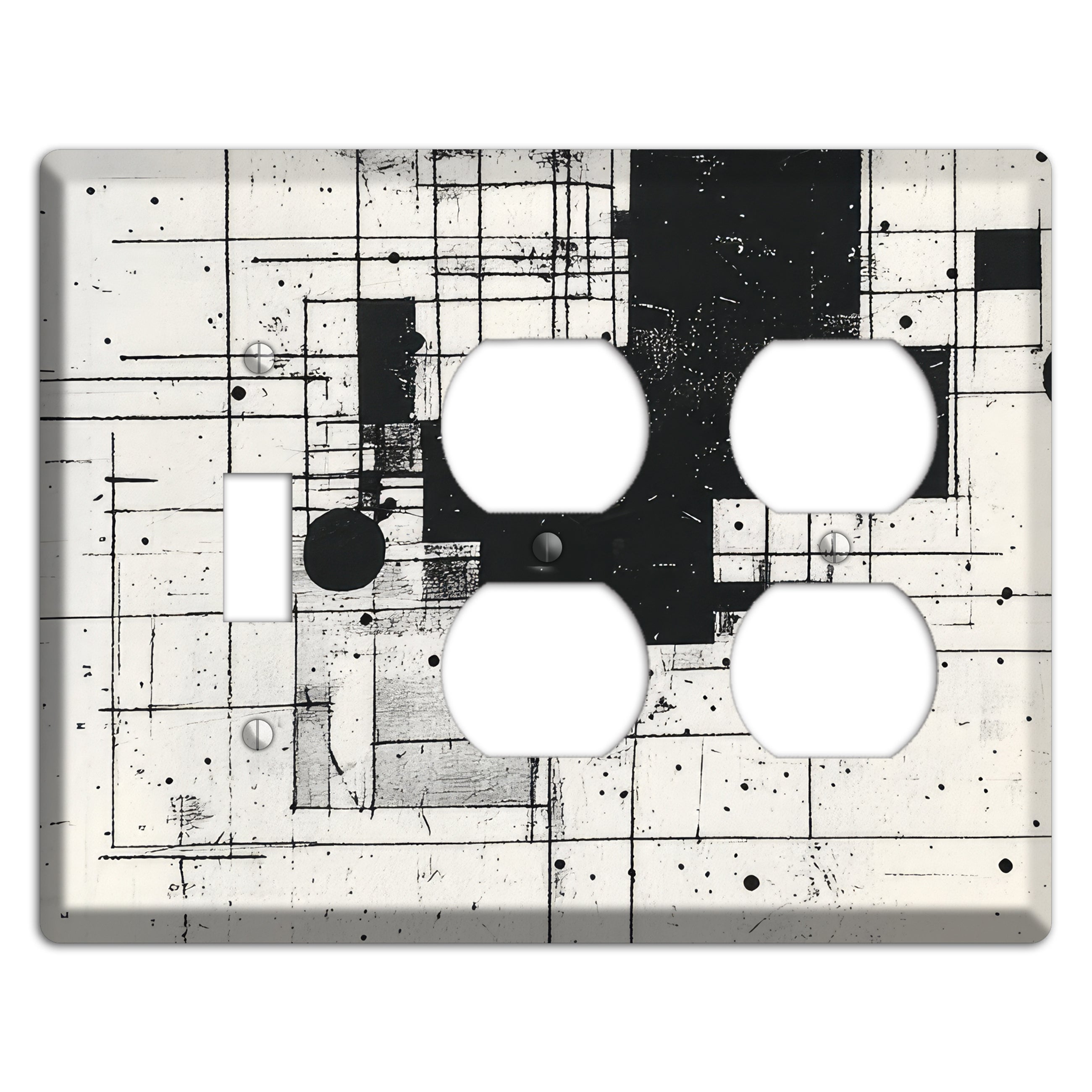 Drafting Ghost Grid Toggle / 2 Duplex Wallplate