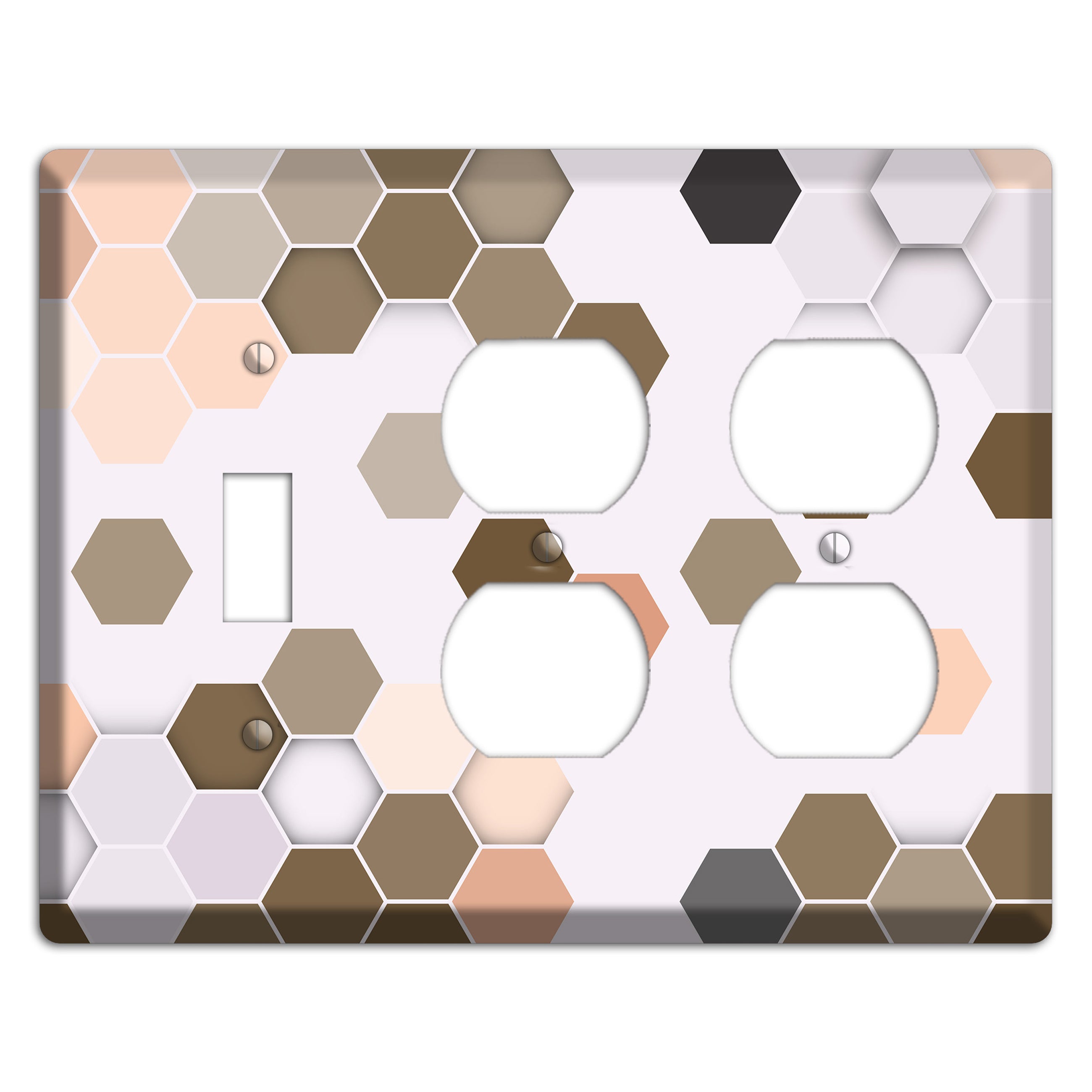Clay & Terracotta Geometric Tiling Toggle / 2 Duplex Wallplate
