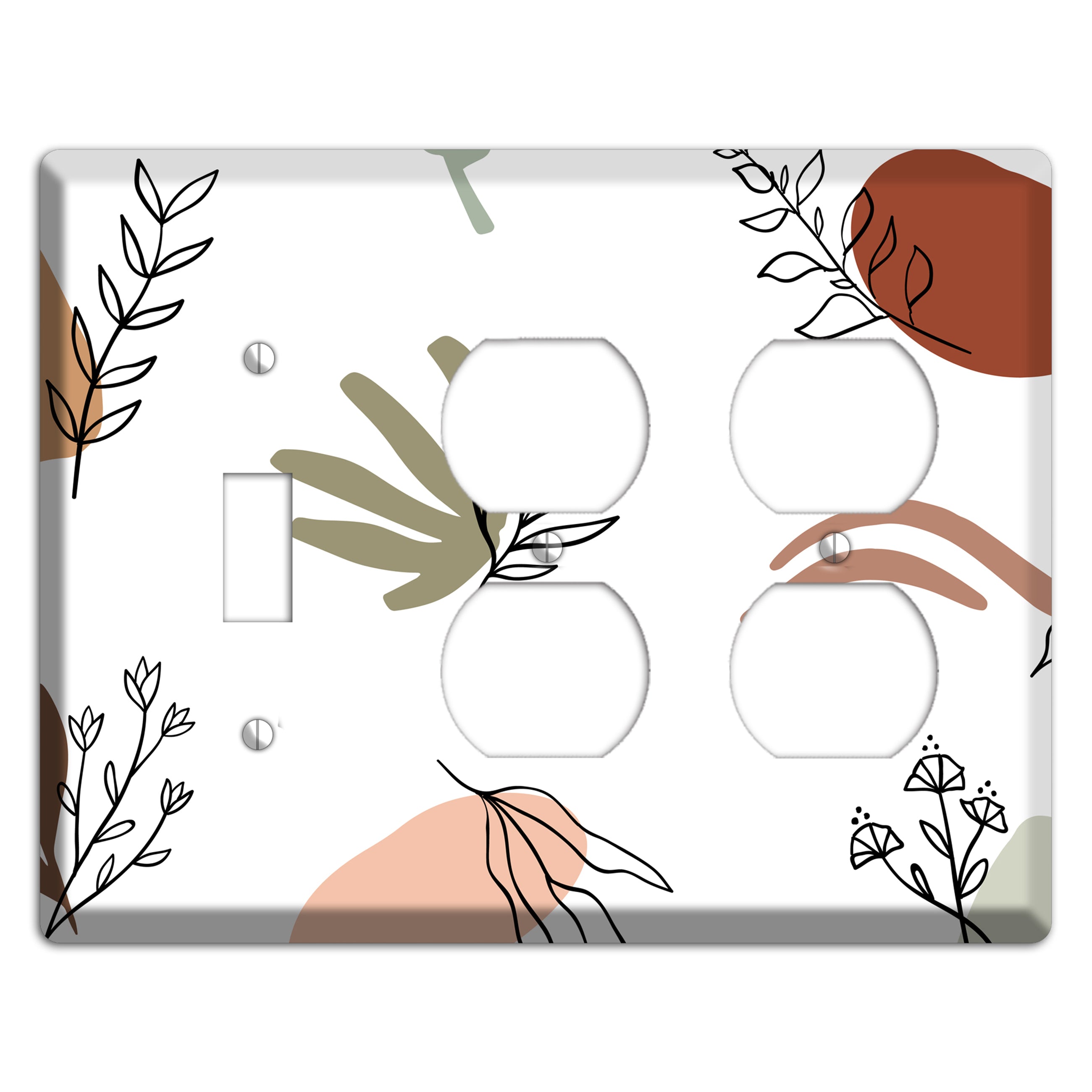 Wildflower & Clay Toggle / 2 Duplex Wallplate
