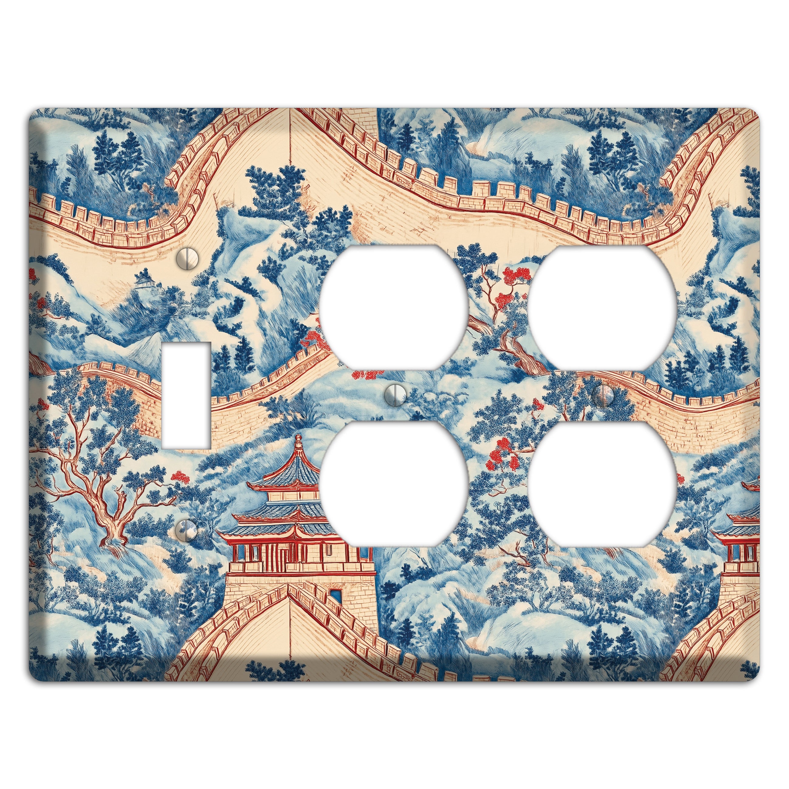 Great Wall Toile Toggle / 2 Duplex Wallplate