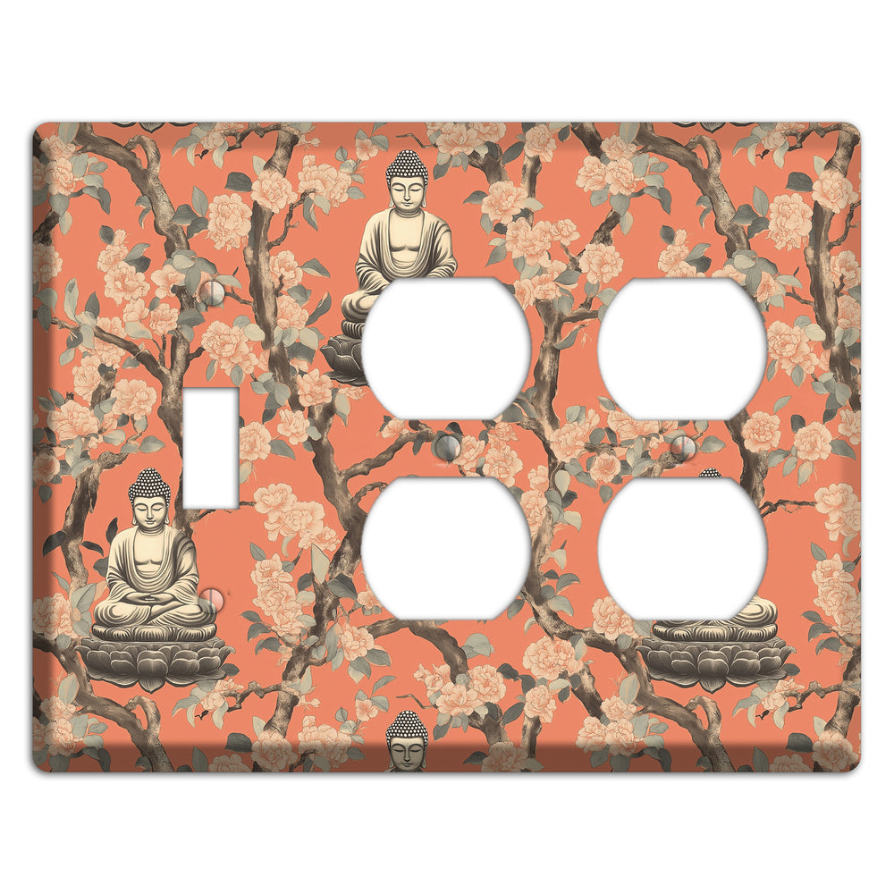 Lotus & Bough Toggle / 2 Duplex Wallplate