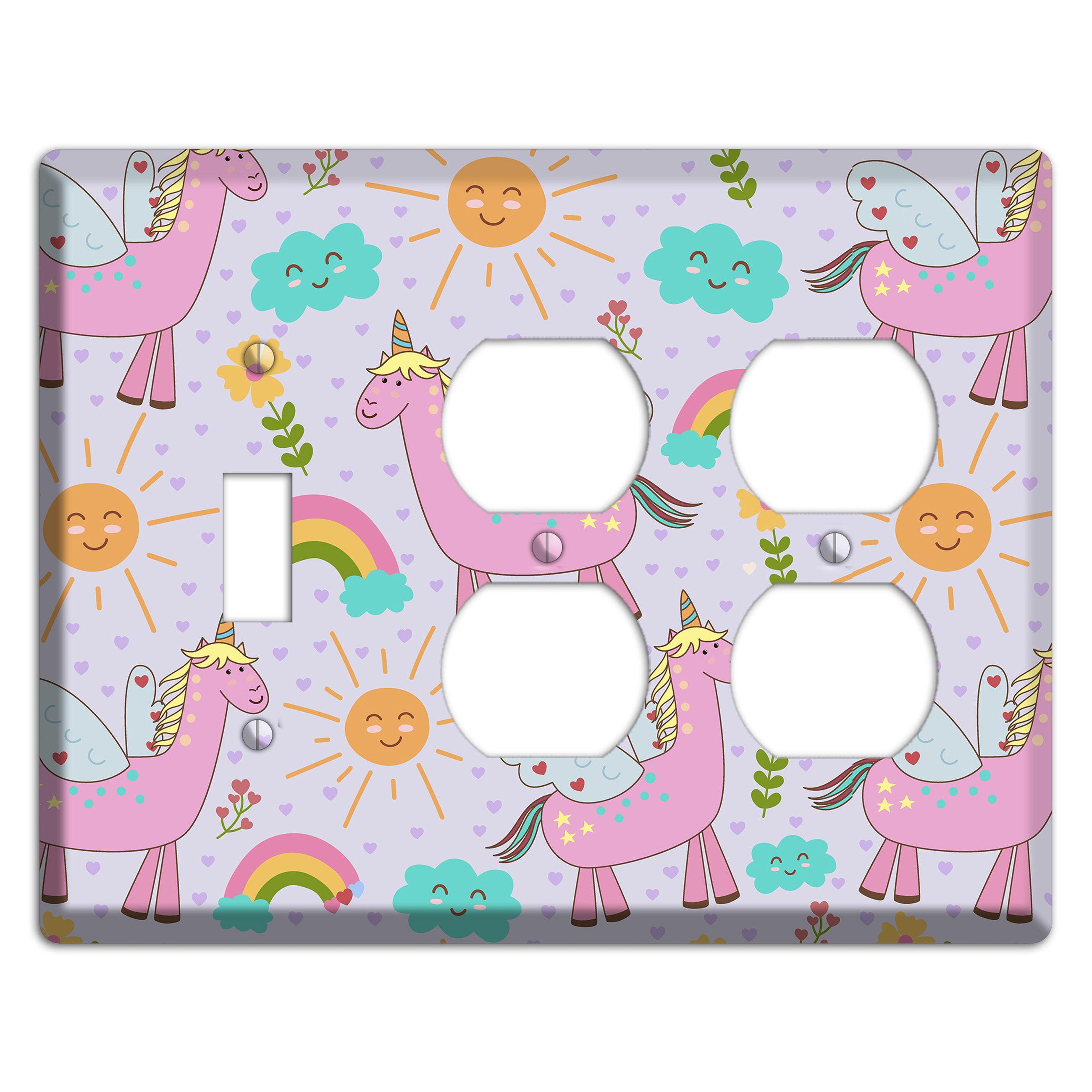 Magic Meadow (Lavender) Toggle / 2 Duplex Wallplate