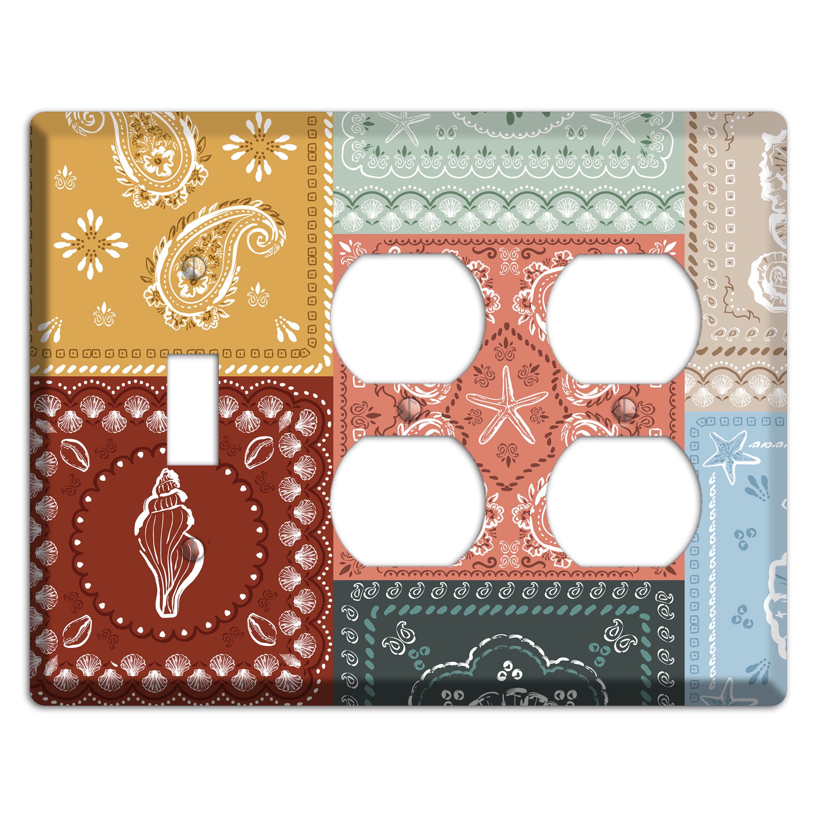 Patchwork Shore Reverie Toggle / 2 Duplex Wallplate