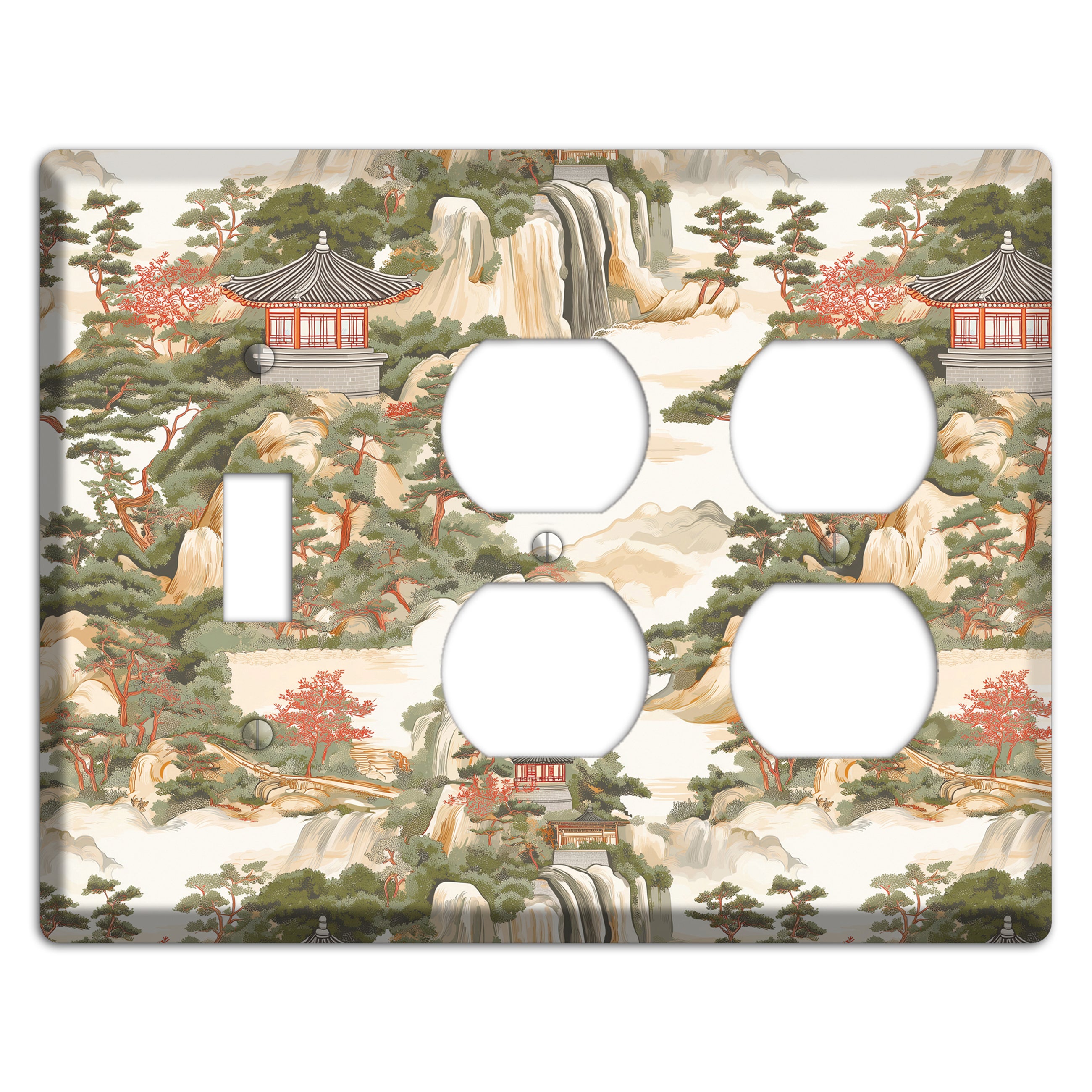 Mountain Pavilion Mist Toggle / 2 Duplex Wallplate