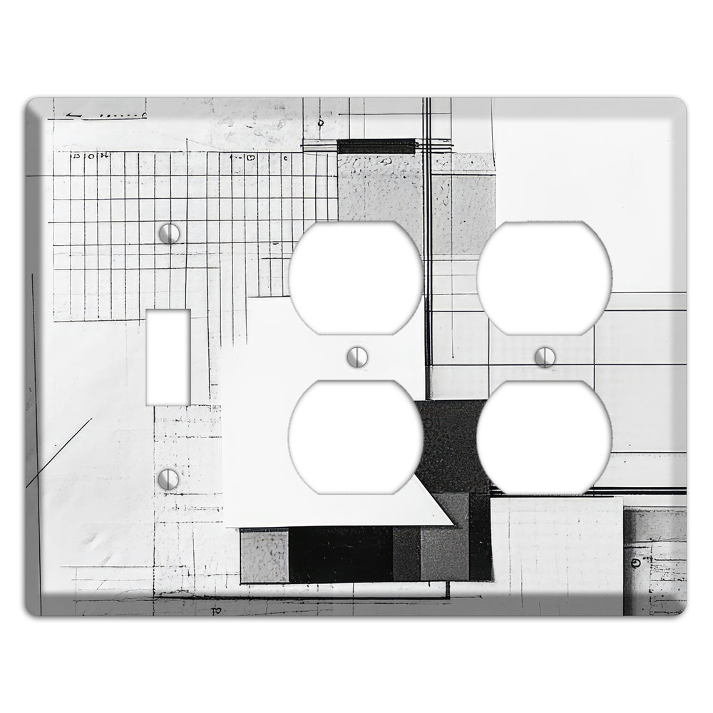 Blueprint Palimpsest Toggle / 2 Duplex Wallplate