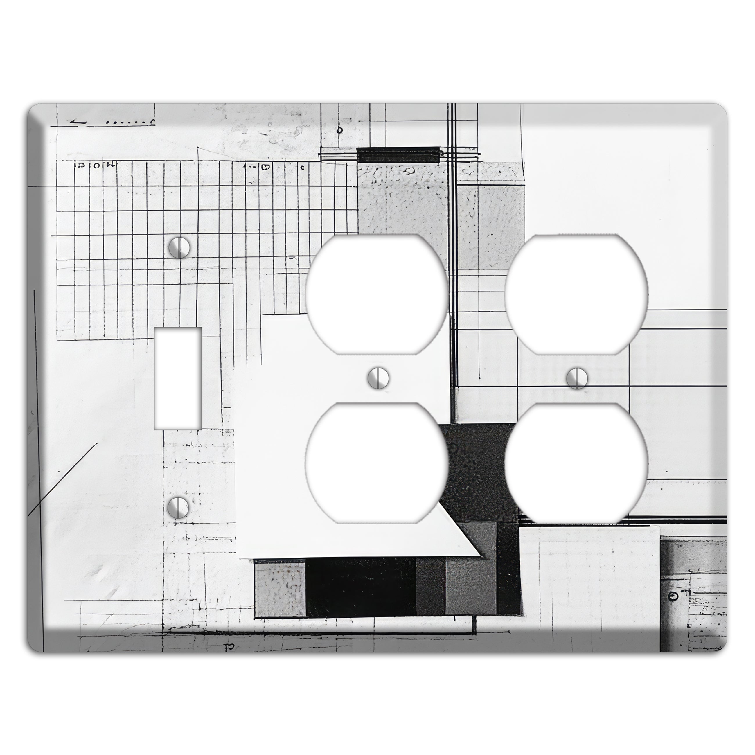 Blueprint Palimpsest Toggle / 2 Duplex Wallplate