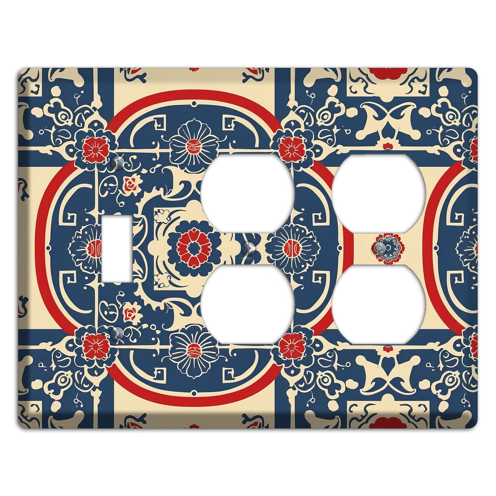 Imperial Medallion Court Toggle / 2 Duplex Wallplate